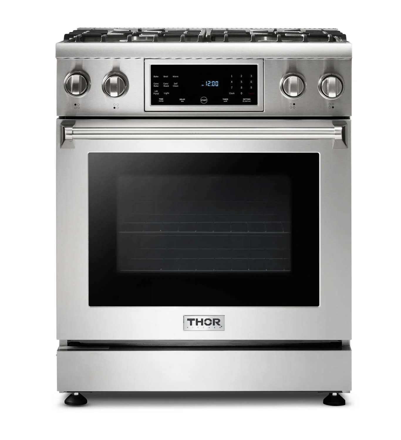 Thor Kitchen 30 In. 4.6 cu. ft. Self-Clean Gas Range in Stainless Steel with Front Touch Control, TRG3001 - Cheap Abt