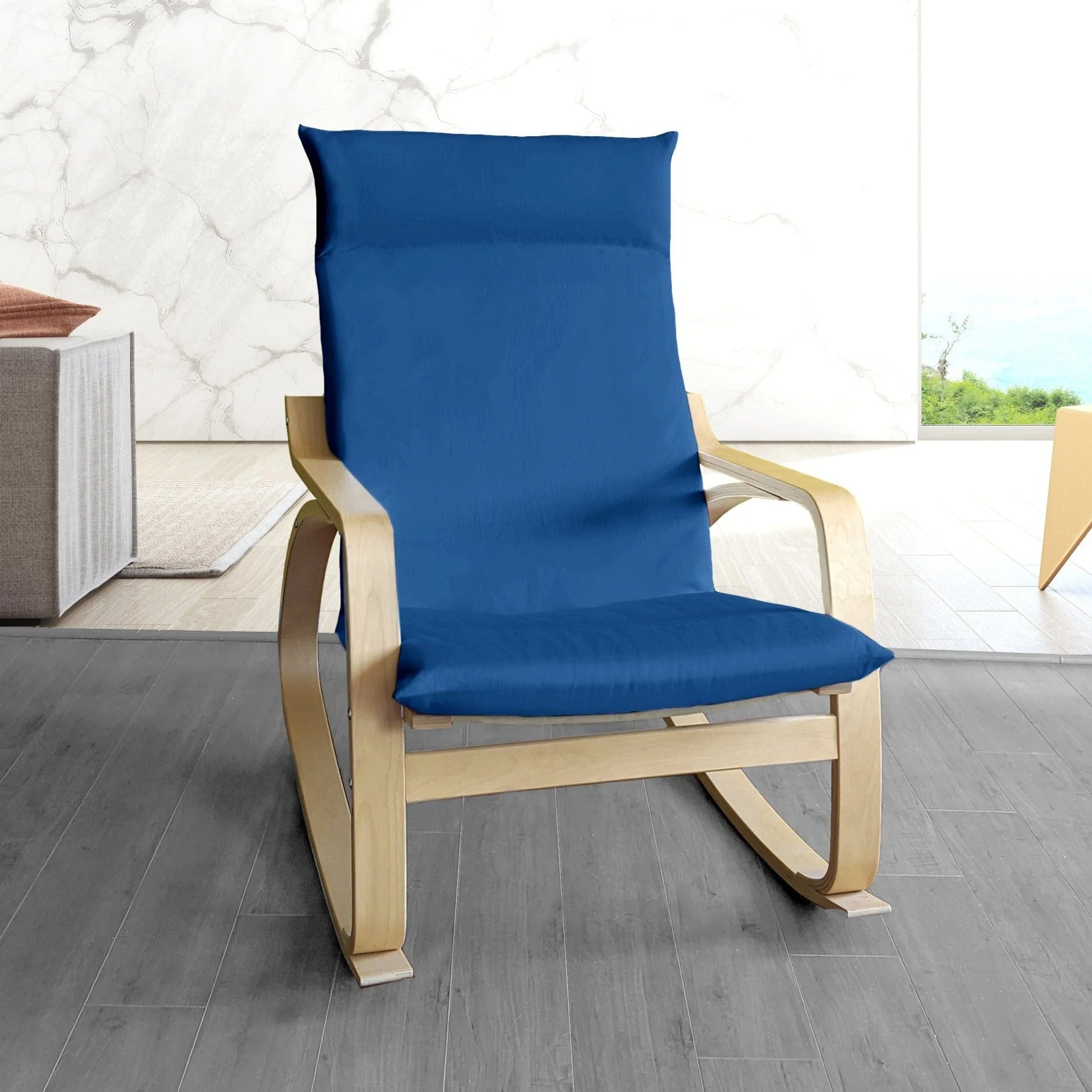 Velvet Navy Blue Chair and Ottoman Covers. Compatible with IKEA Poang - Cheap Abt