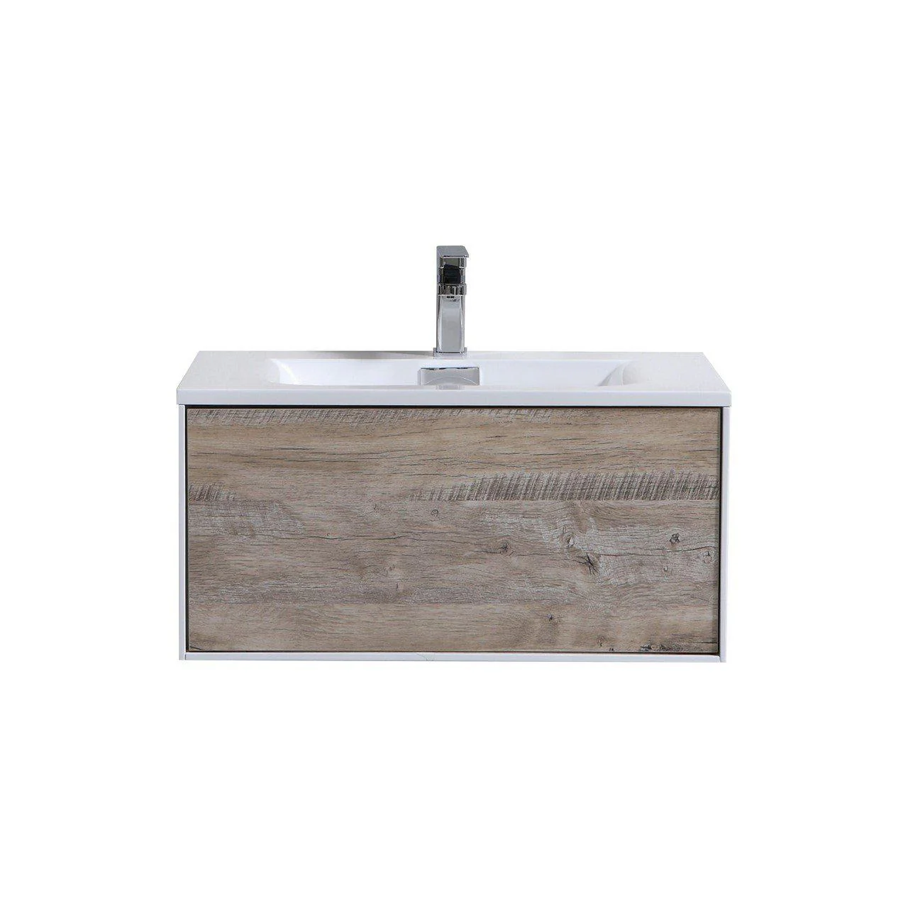 Divario 30 in. Wall Mount Modern Bathroom Vanity - Nature Wood - Cheap Abt