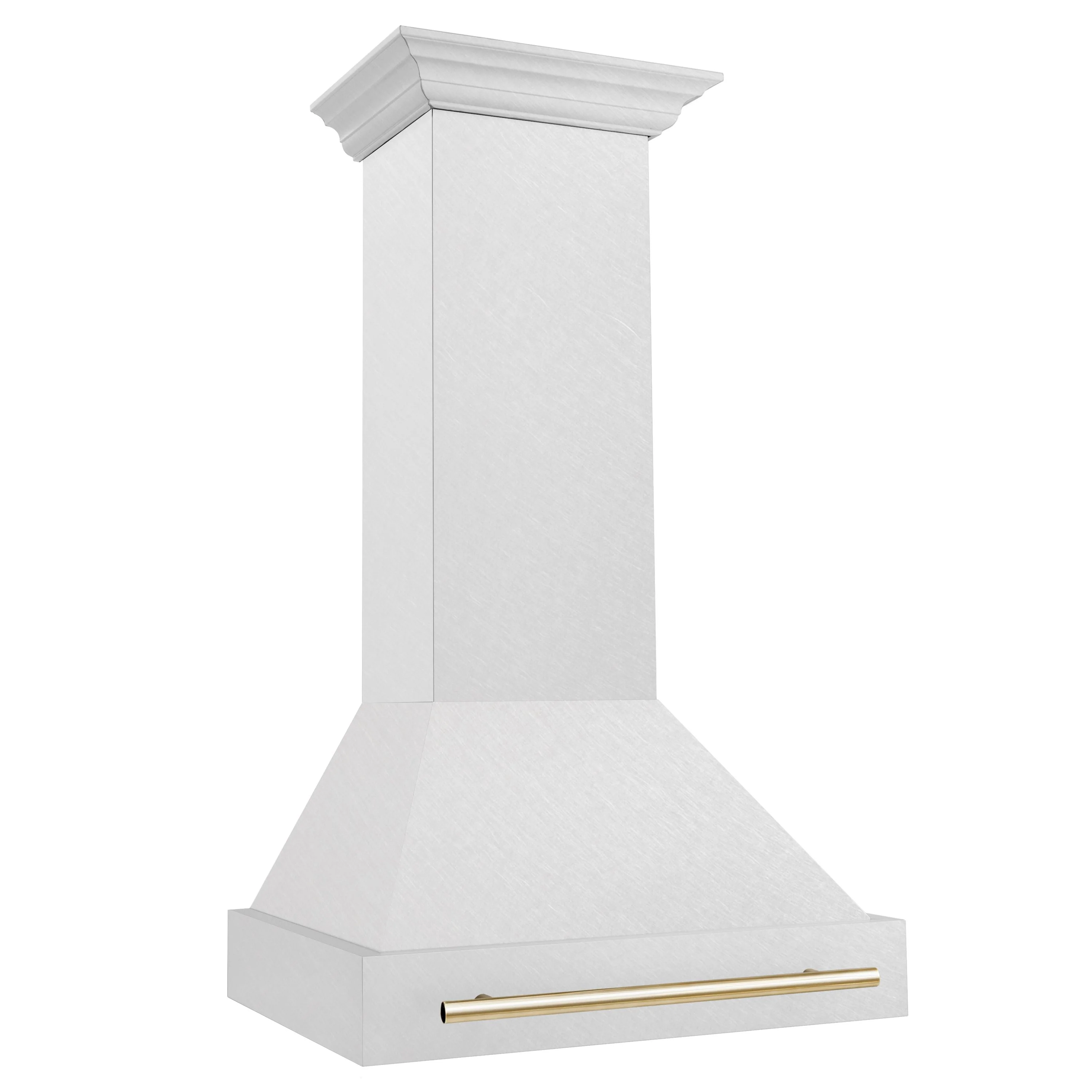 ZLINE 30 Inch Autograph Edition DuraSnow® Range Hood with DuraSnow® Shell and Gold Handle, 8654SNZ-30-G - Cheap Abt