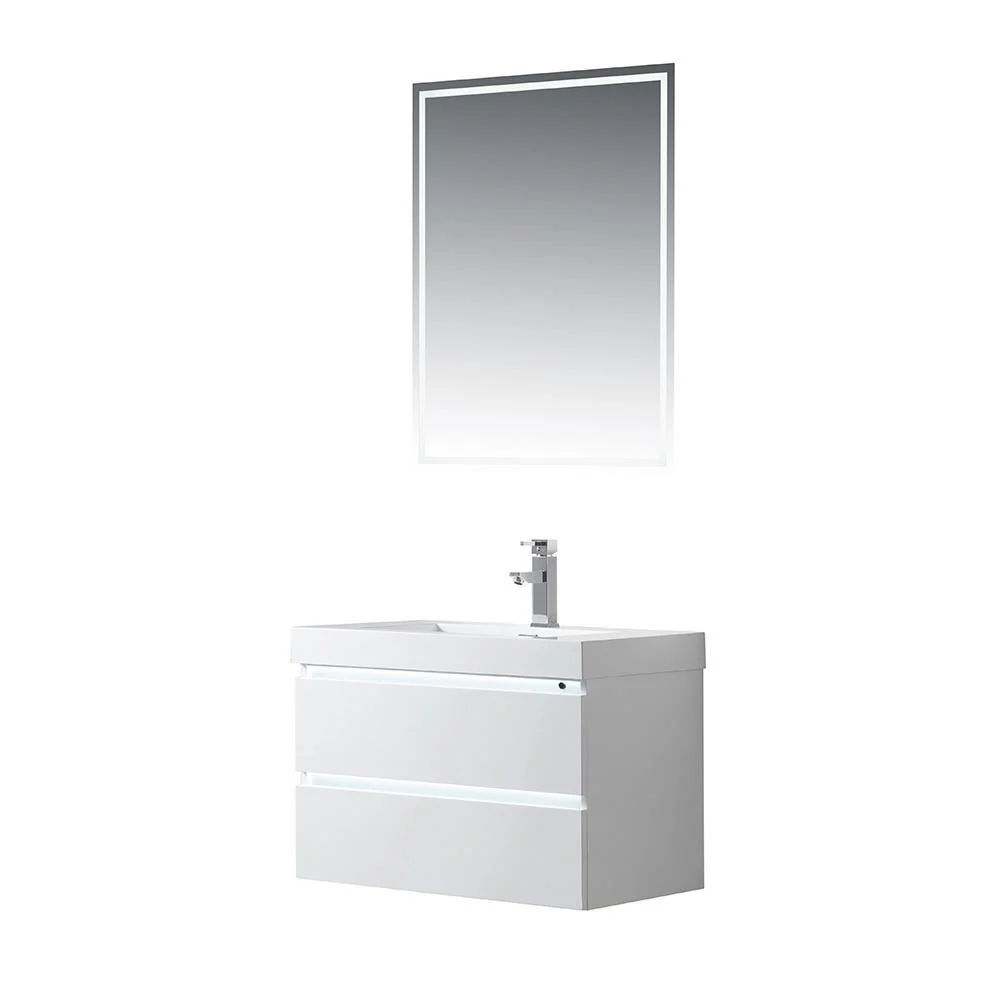 Vanity Art LED Lighted Wall-Hung Single-Sink Vanity With Resin Top, 30 in., VA6030WL - Cheap Abt