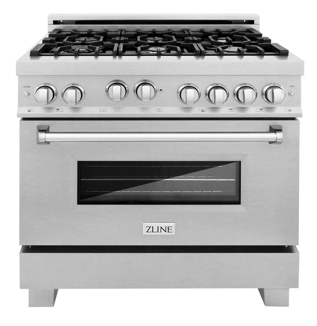 ZLINE 36 in. Professional Gas Burner/Gas Oven in DuraSnow® Stainless, RGS-SN-36 - Cheap Abt