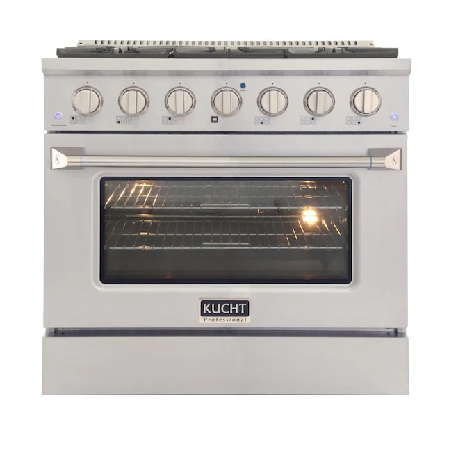 Kucht Professional 36 in. 5.2 cu ft. Propane Gas Range with Silver Knobs, KNG361/LP-S - Cheap Abt