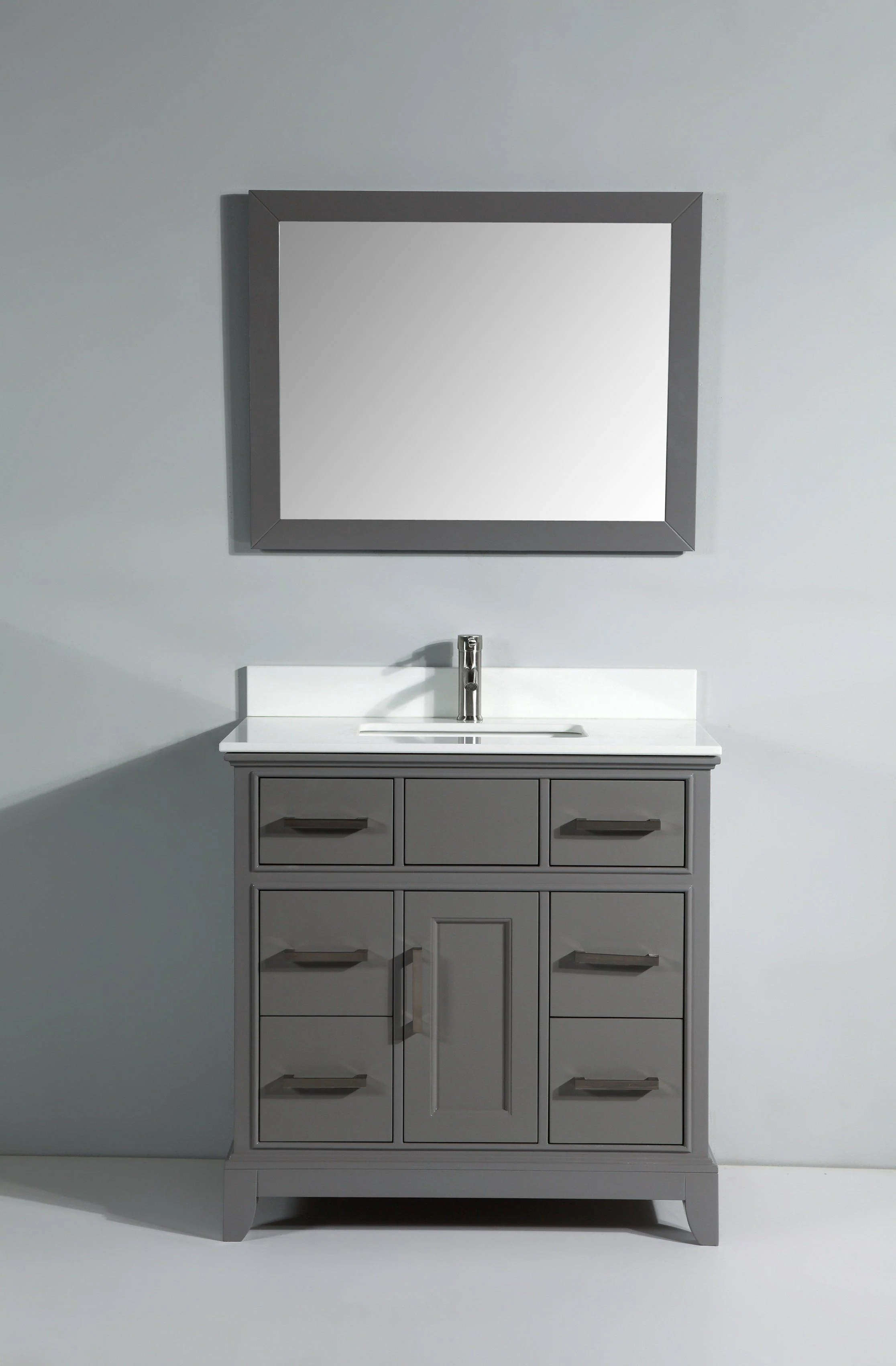 Vanity Art 36 in. Single Sink Vanity & Mirror - Grey, VA1036G - Cheap Abt
