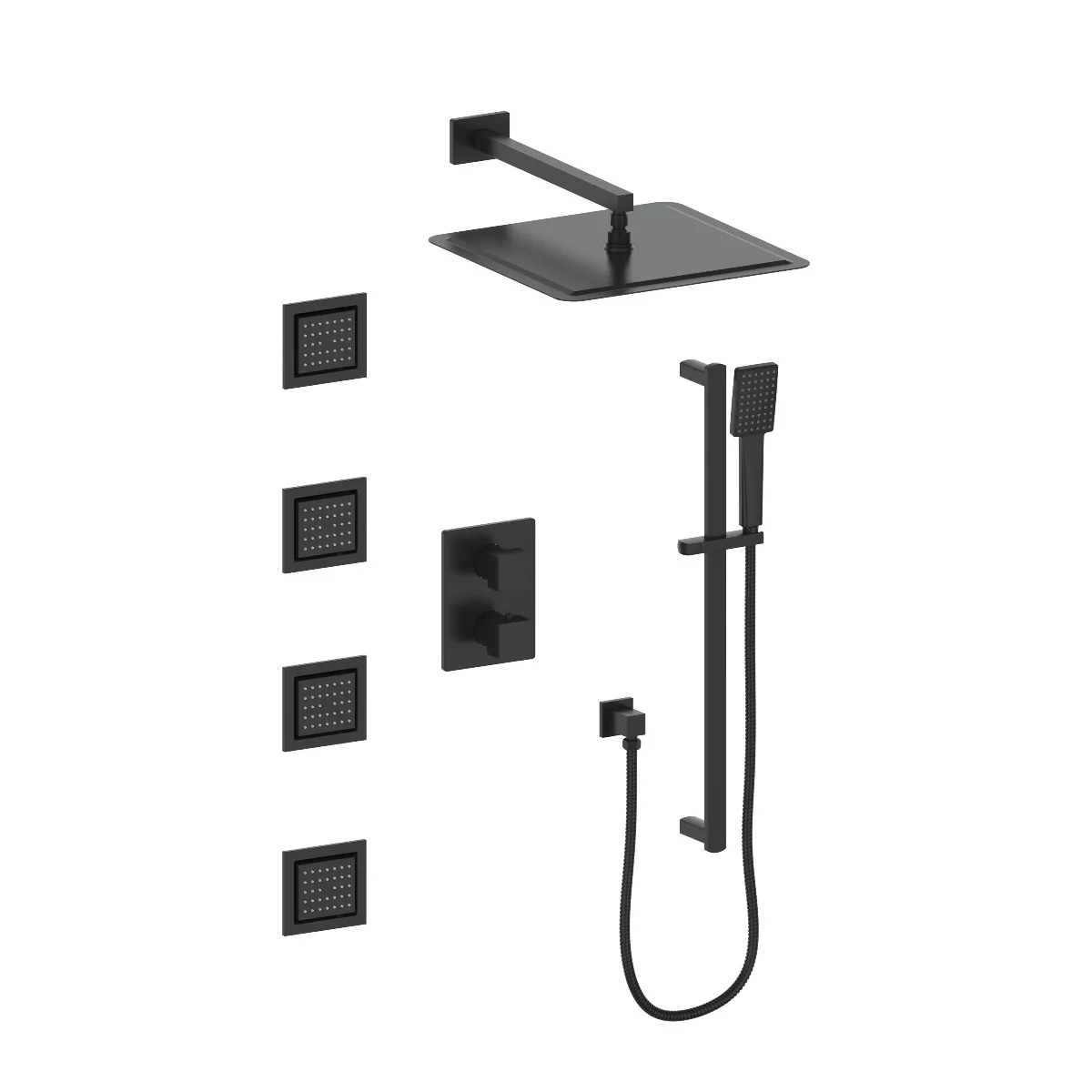 ZLINE Crystal Bay Thermostatic Shower System in Matte Black, CBY-SHS-T3-MB - Cheap Abt