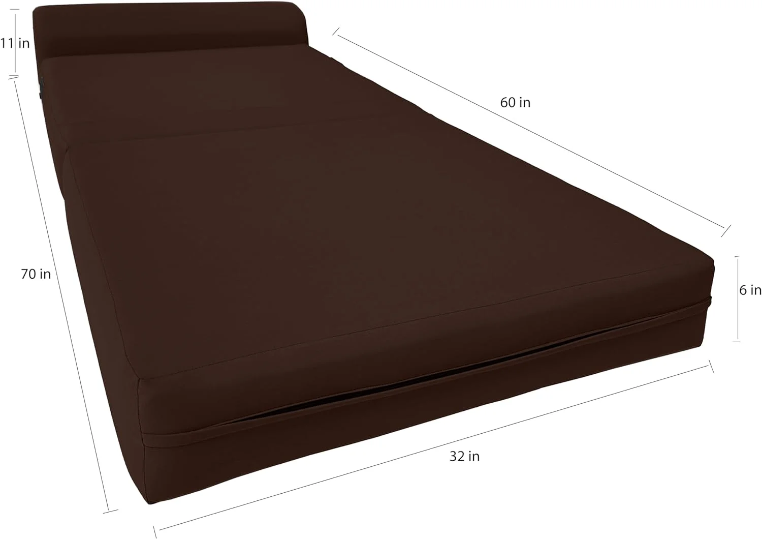 NLIBOOMLife D&D Futon Twin Size Brown Sleeper Chair Folding Foam Bed 6 x 36 x 70 Studio Guest Beds Foam Density 1.8 lb - Cheap Abt