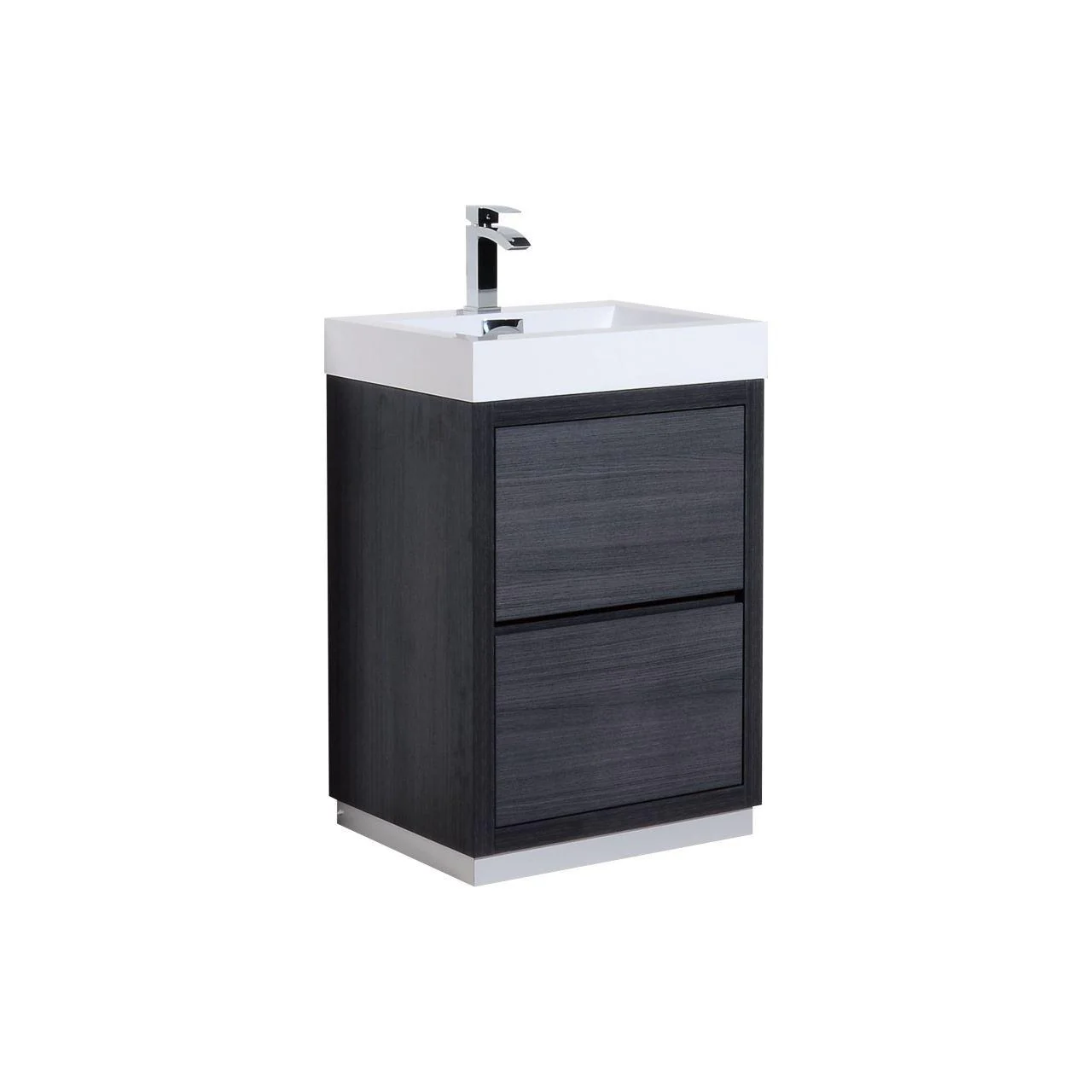 KubeBath Bliss 24 in. Free Standing Modern Bathroom Vanity - Gray Oak, FMB24-GO - Cheap Abt