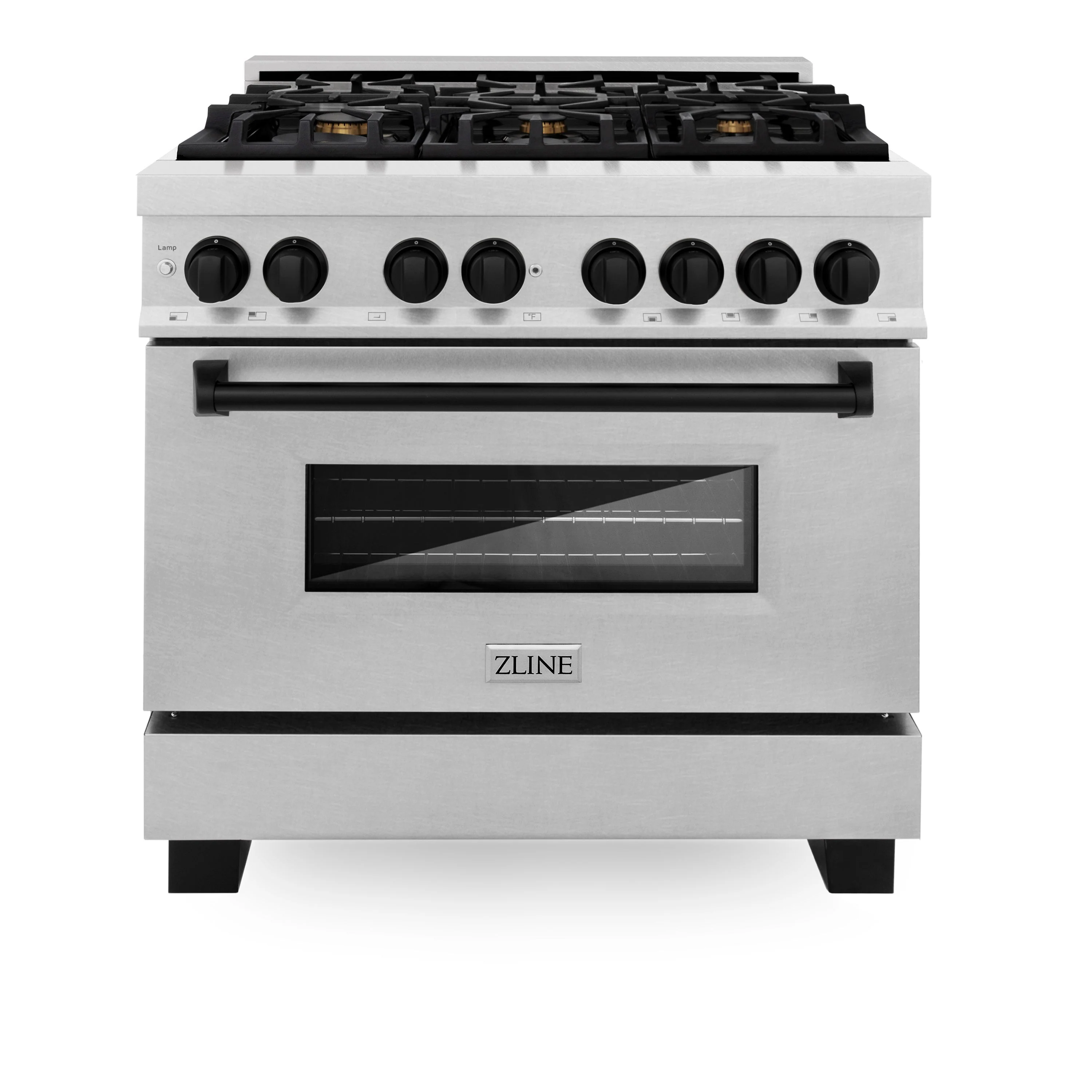 ZLINE Autograph Edition 36 in. 4.6 cu. ft. Range with Gas Stove and Electric Oven in DuraSnow® with Matte Black Accents, RASZ-SN-36-MB - Cheap Abt