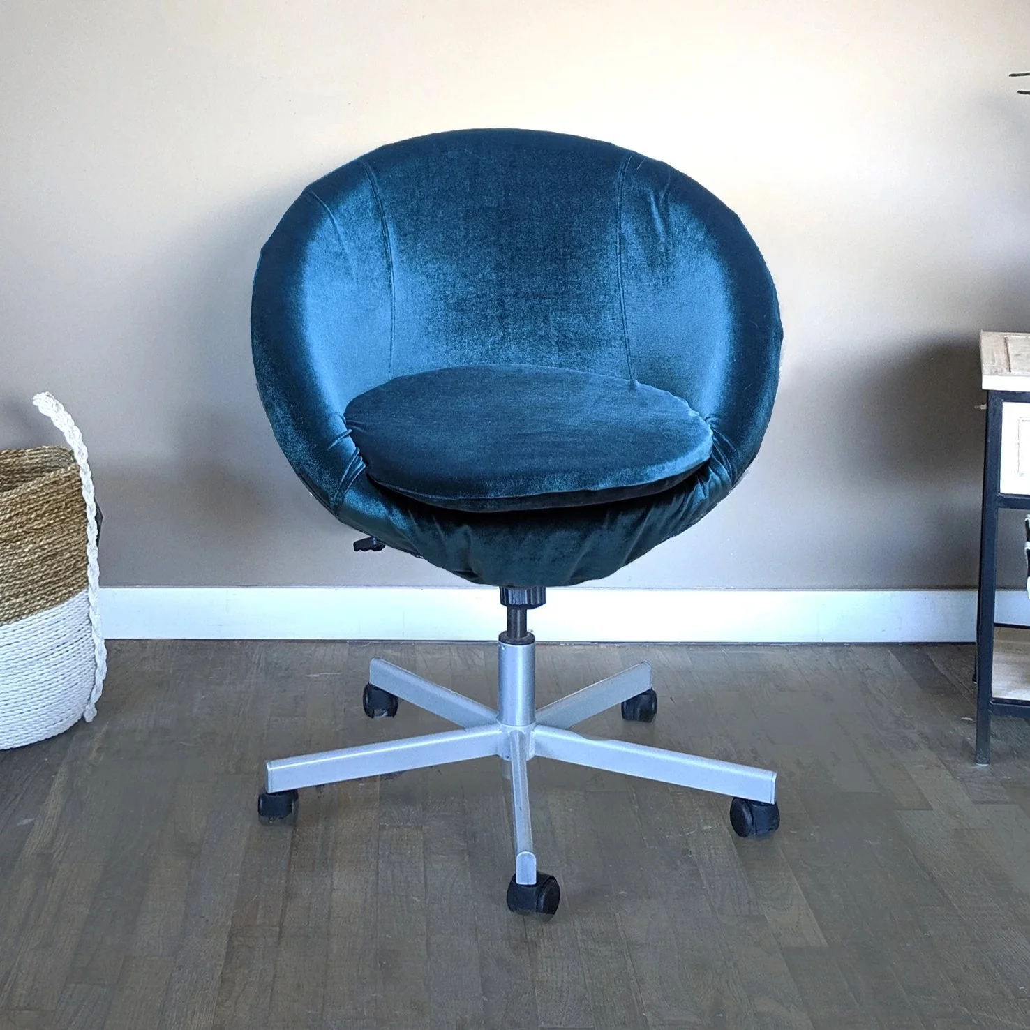 Compatible with IKEA SKRUVSTA Navy Blue Velvet Chair Slip Cover - Cheap Abt