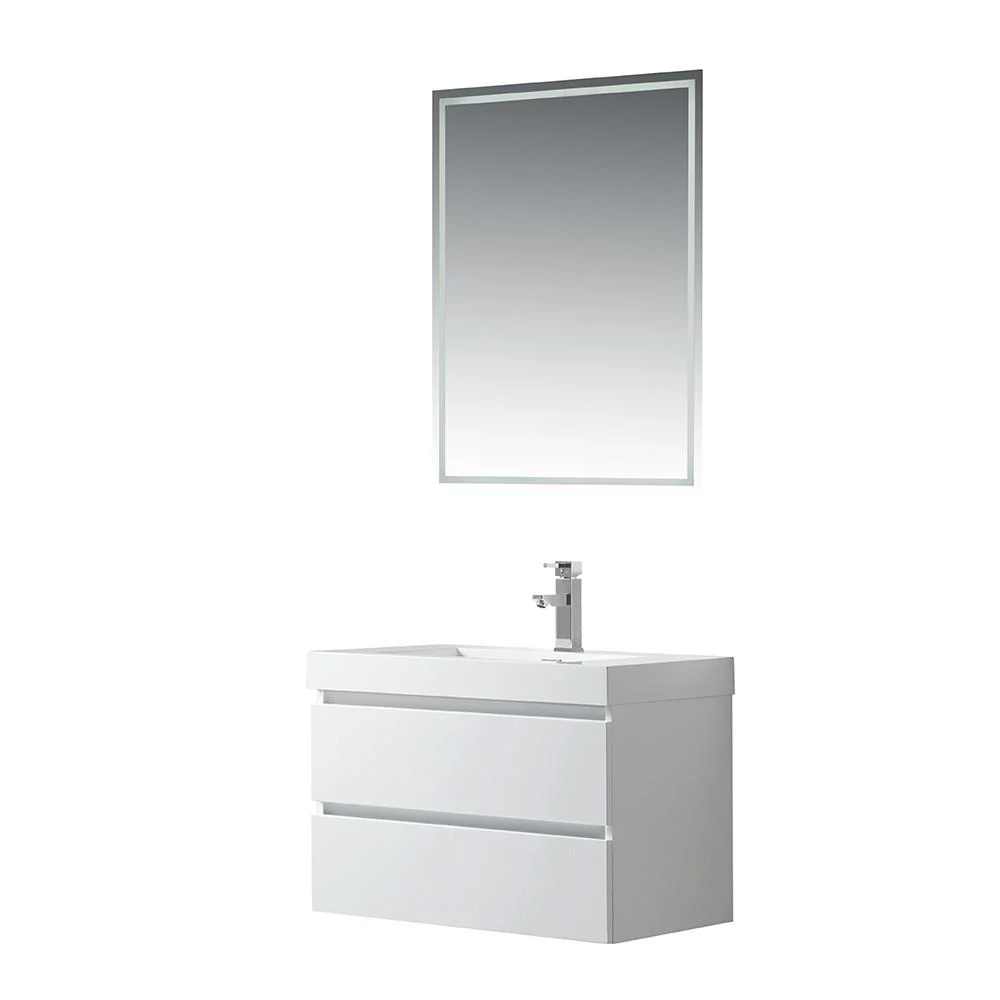Vanity Art Wall-Hung Single-Sink Bathroom Vanity With Resin Top, 30 in. - Cheap Abt