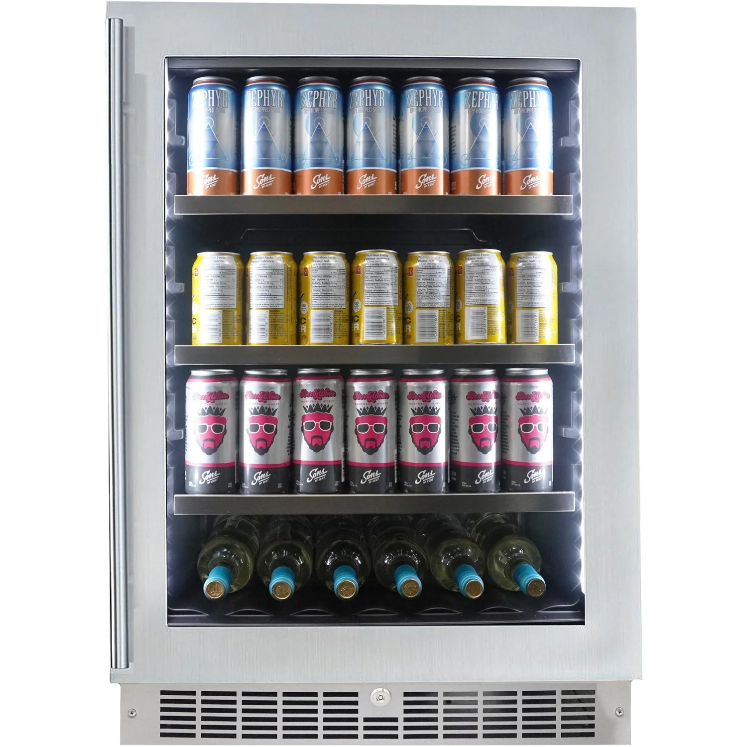 Danby Silhouette 24 In. 6 Wine Bottle & 126 Can Capacity, Beverage Center, SPRBC056D1SS - Cheap Abt