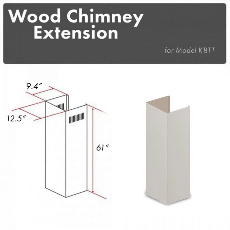 ZLINE 61 in. Wooden Chimney Extension for Ceilings up to 12.5 ft, KBTT-E - Cheap Abt