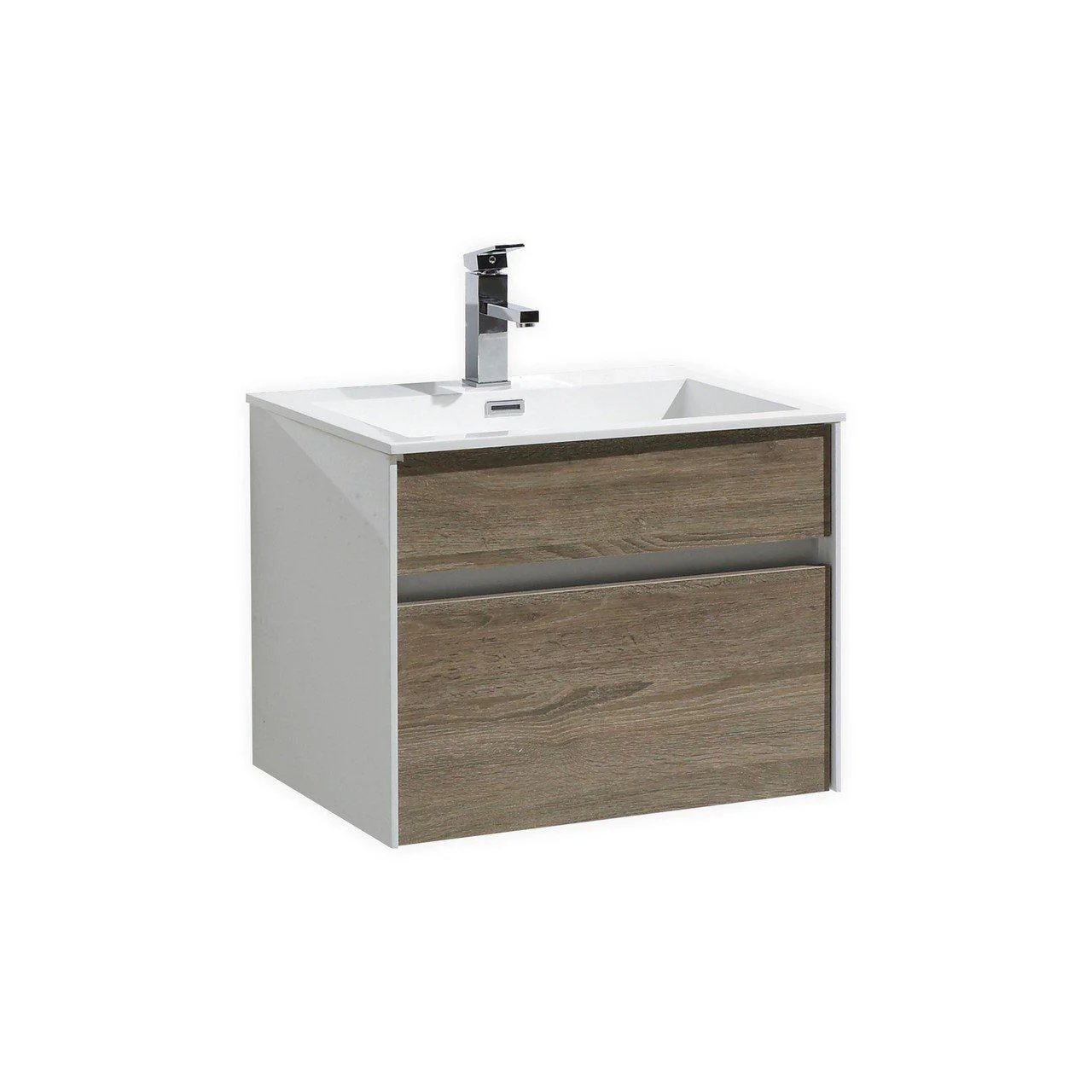 KubeBath Fitto 24 in. Havana Oak Wall Mount Modern Bathroom Vanity, S600CO - Cheap Abt