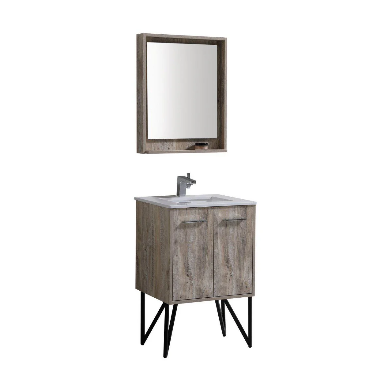 KubeBath Bosco 24 in. Modern Bathroom Vanity w/ White Countertop, KB24NW - Cheap Abt