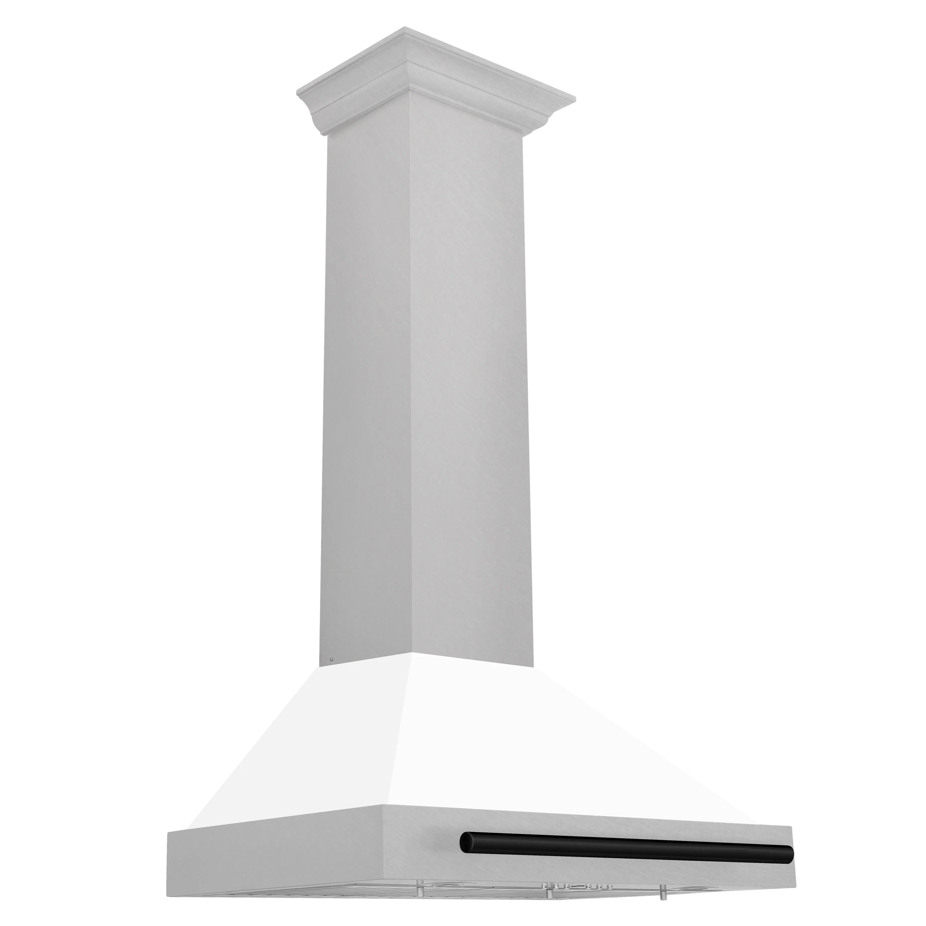 ZLINE 30 Inch Autograph Edition DuraSnow® Stainless Steel Range Hood with a White Matte Shell and Matte Black Handle, KB4SNZ-WM30-MB - Cheap Abt
