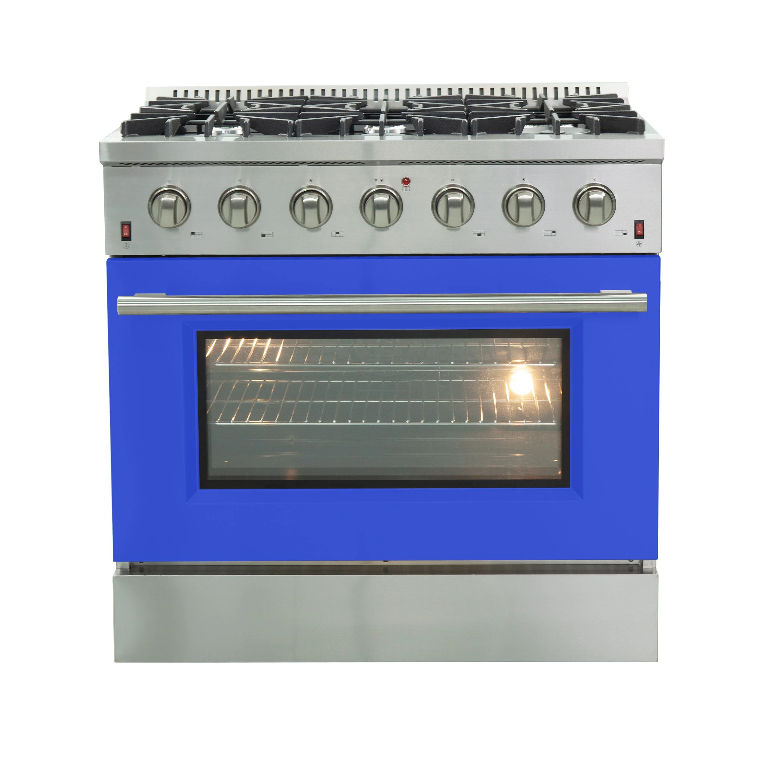 Forno 36 Inch Galiano Professional Freestanding Gas Range in Blue, FFSGS6244-36BLU - Cheap Abt