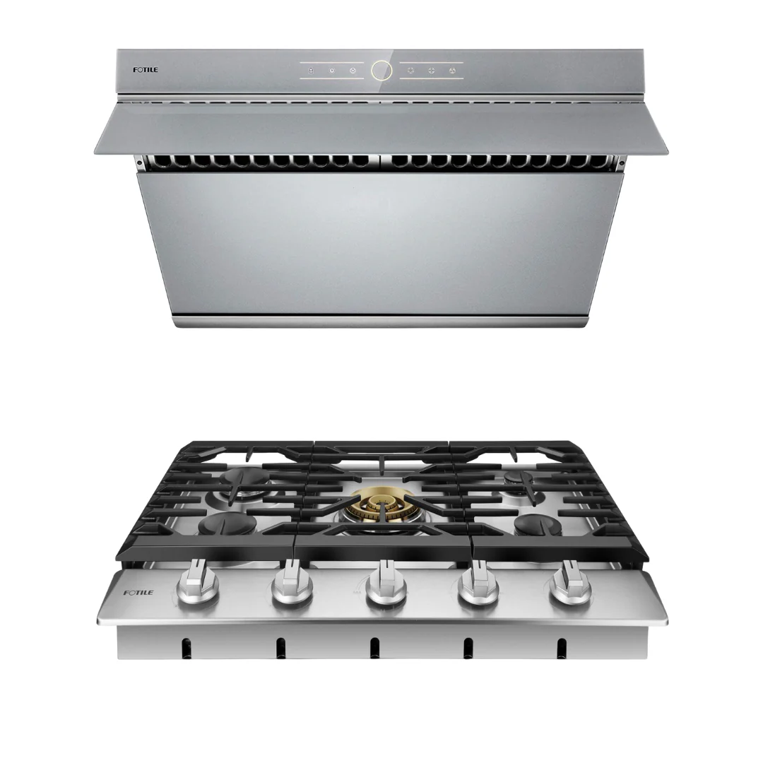 Fotile Package 30 Inch Cooktop and 30 Inch 850 CFM Range Hood in Silver Gray, AP-GLS30501-3 - Cheap Abt