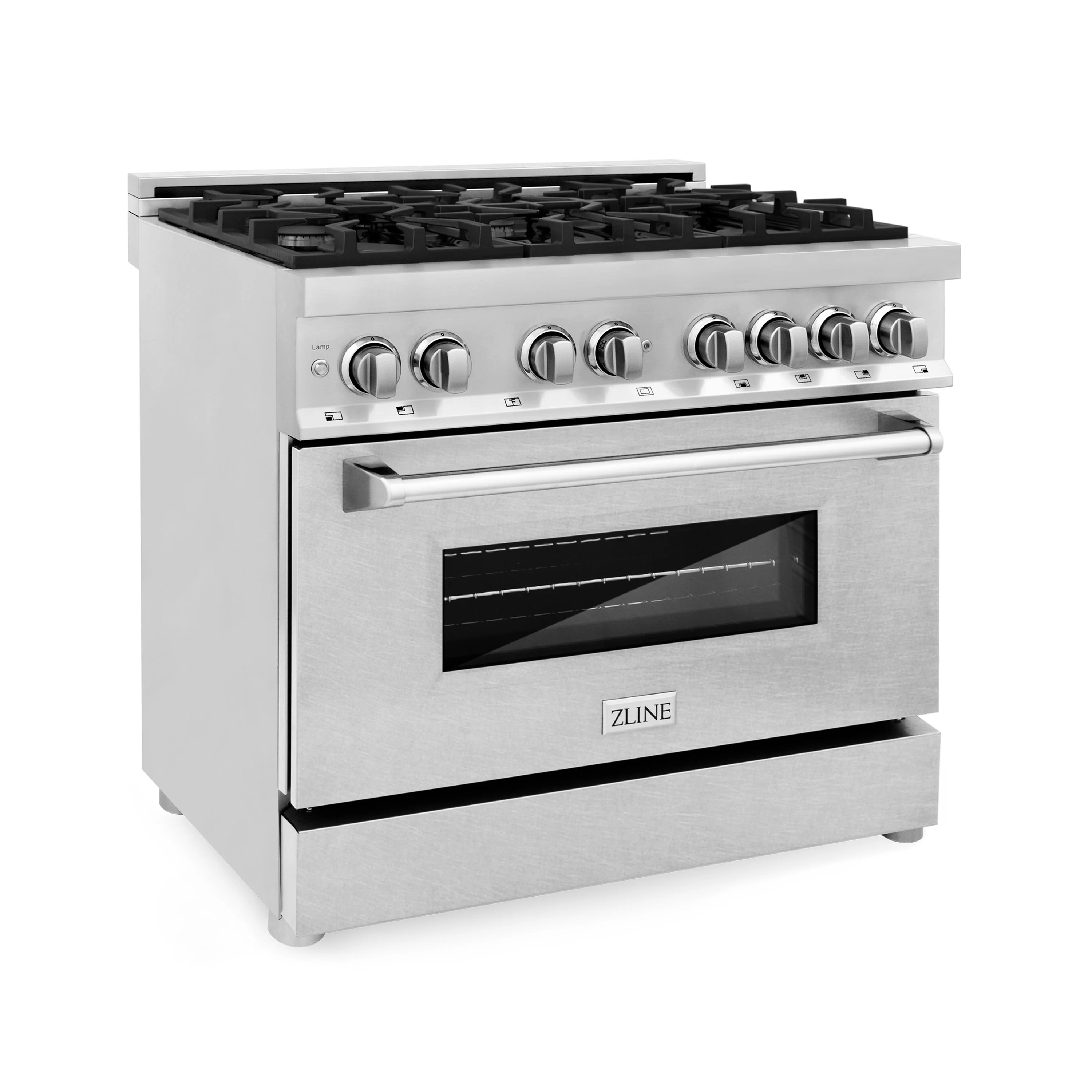 ZLINE 36 in. Professional Gas Burner/Electric Oven Stainless Steel Range with DuraSnow® Finish Door, RA-SN-36 - Cheap Abt