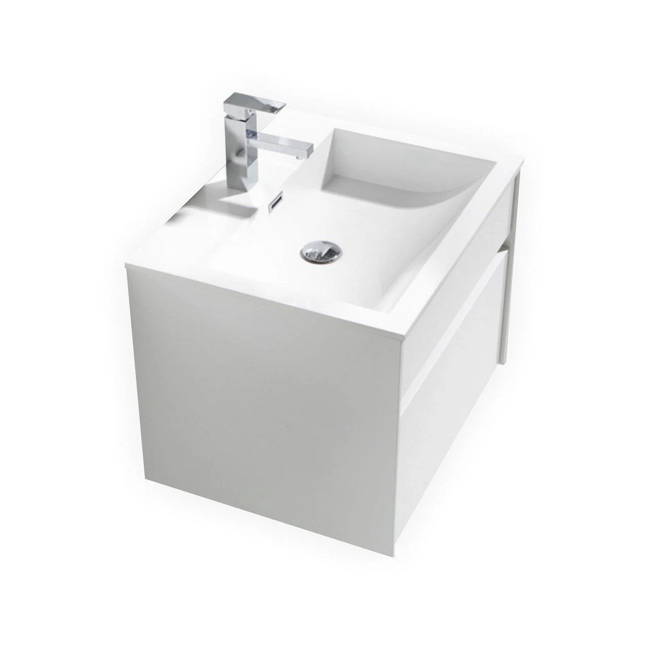 KubeBath Fitto 24 in. High Gloss White Wall Mount Modern Bathroom Vanity, S600GW - Cheap Abt