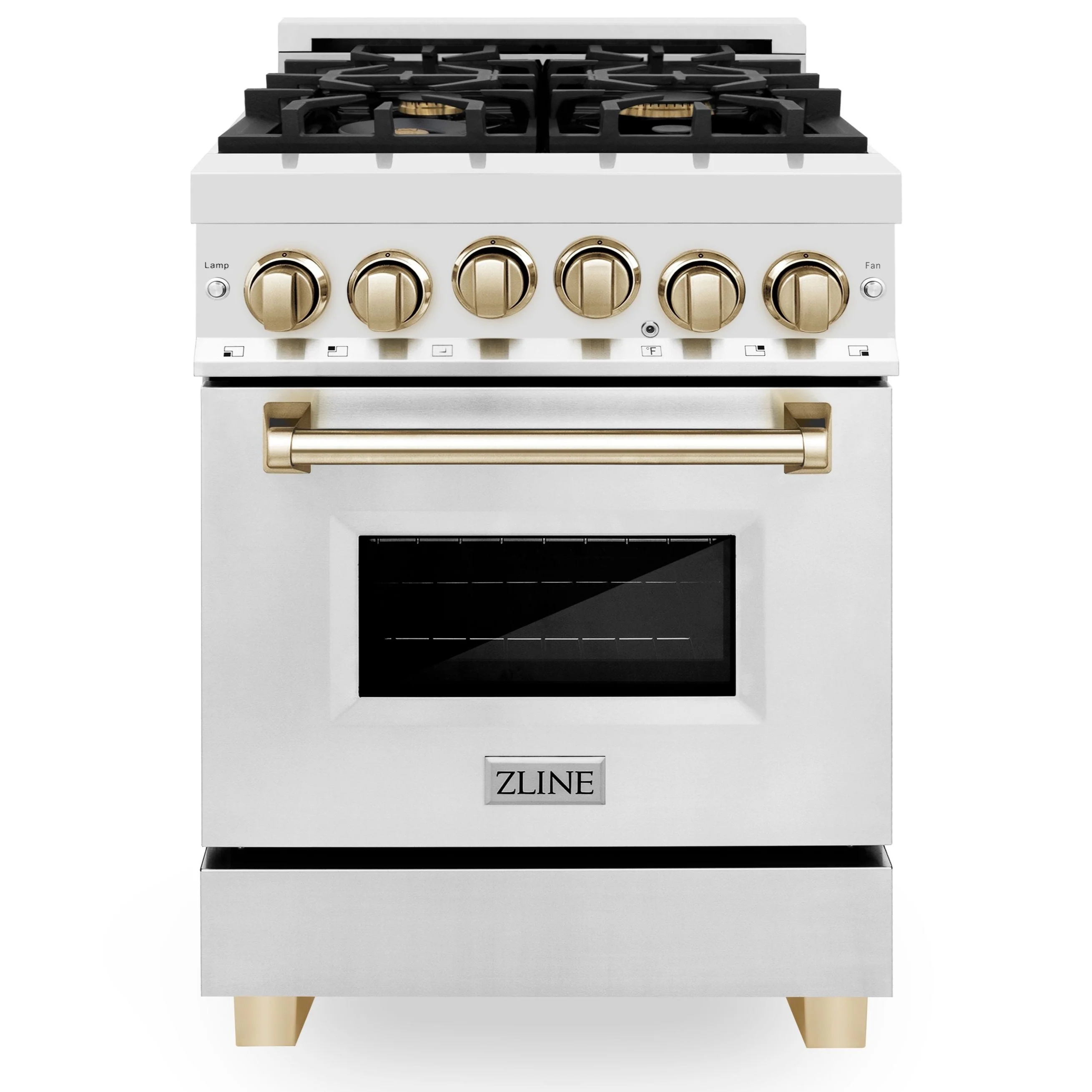 ZLINE 24 Inch Autograph Edition Gas Range in Stainless Steel with Gold Accents, RGZ-24-G - Cheap Abt