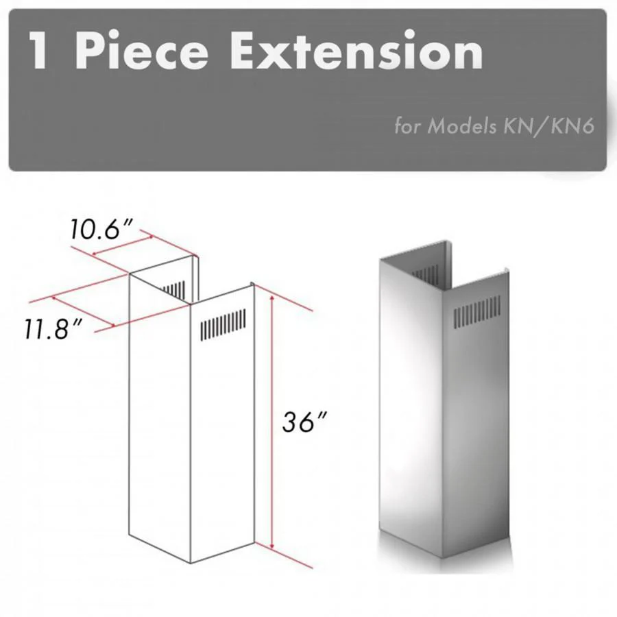 ZLINE 1 Piece Chimney Extension for 10ft Ceilings (1PCEXT-KN) - Cheap Abt