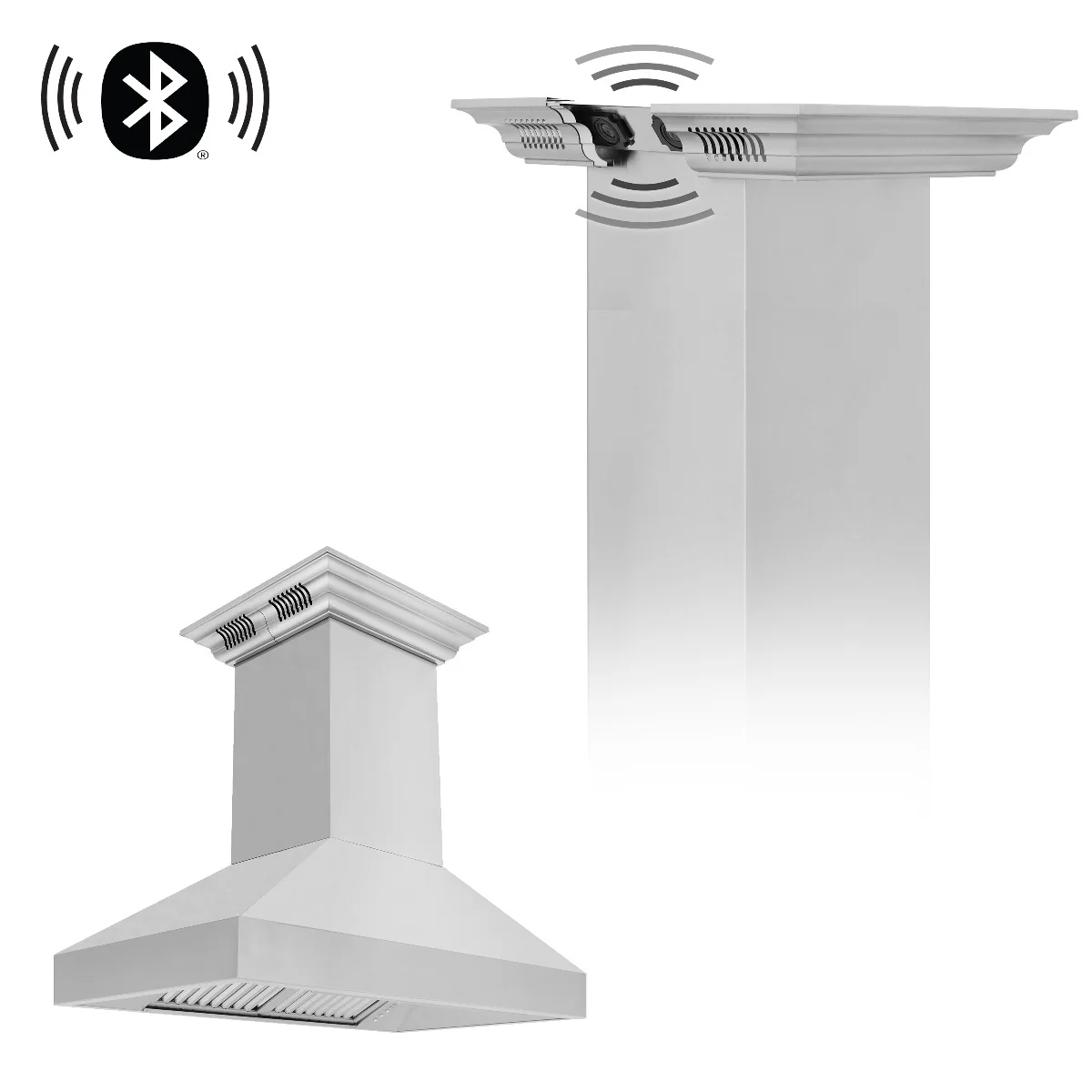 ZLINE 36 in. Professional Wall Mount Range Hood in Stainless Steel with Built-in CrownSound Bluetooth Speakers, 597iCRN-BT-36 - Cheap Abt