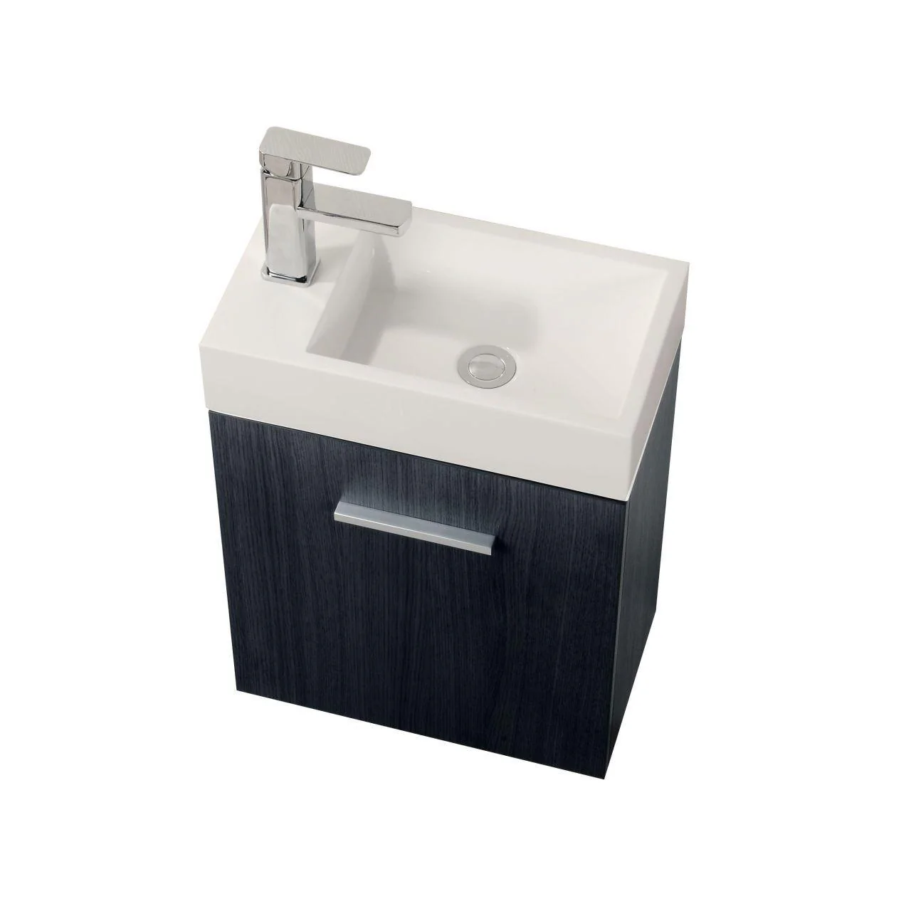Bliss 18 in. Wall Mount Modern Bathroom Vanity - High Gloss Gray Oak - Cheap Abt