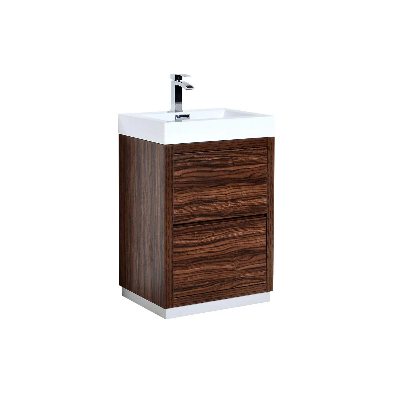 KubeBath Bliss 24 in. Free Standing Modern Bathroom Vanity - Walnut, FMB24-WNT - Cheap Abt