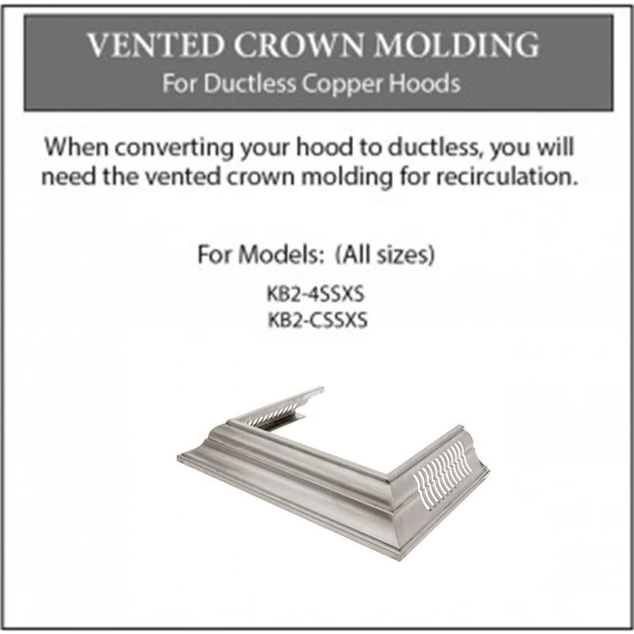 ZLINE Vented Crown Molding for Designer Range Hoods w/Recirculating Option (CM6V-KB-S304) - Cheap Abt