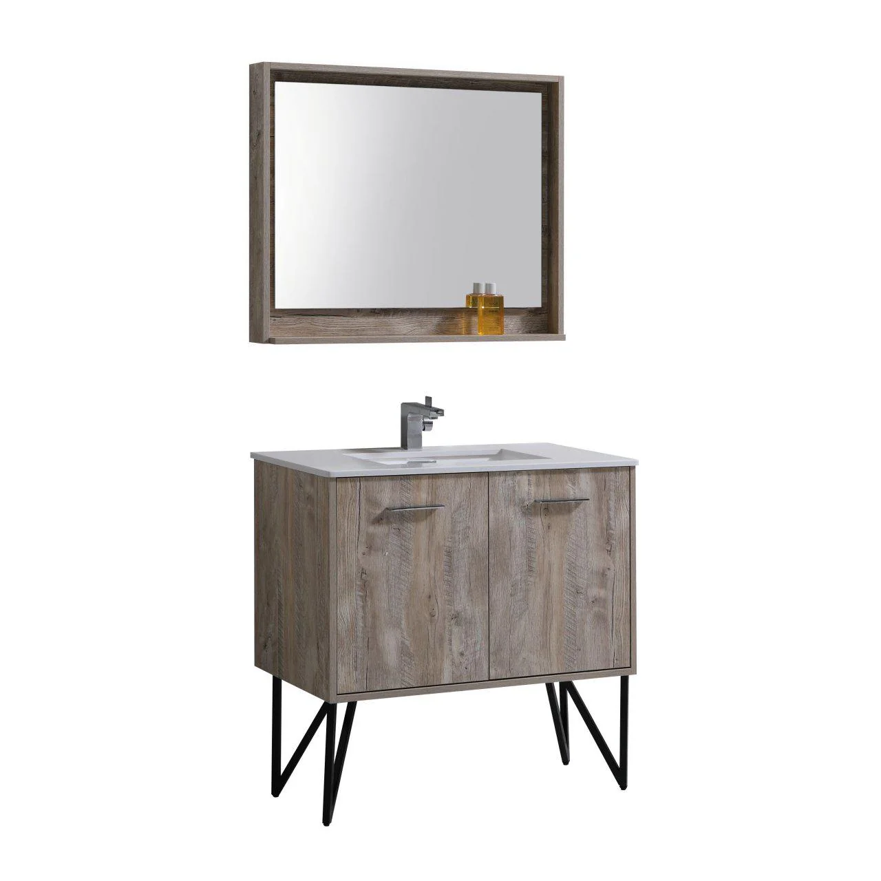 KubeBath Bosco 36 in. Modern Bathroom Vanity w/ Quartz Countertop, KB36NW - Cheap Abt