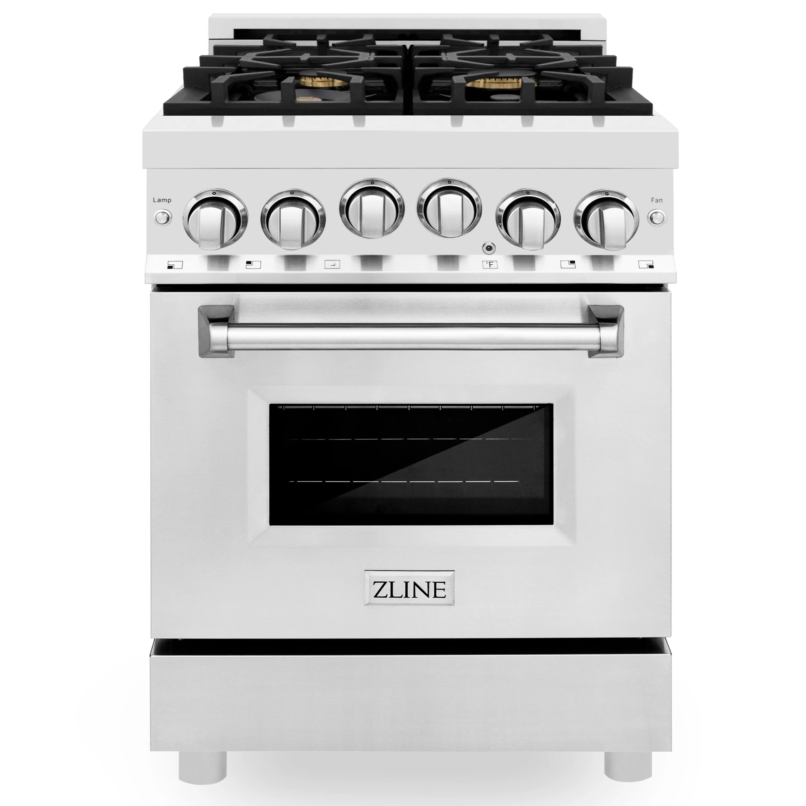 ZLINE 24 Inch 2.8 cu. ft. Range with Gas Stove and Gas Oven in Stainless Steel with Brass Burners, RG-BR-24 - Cheap Abt