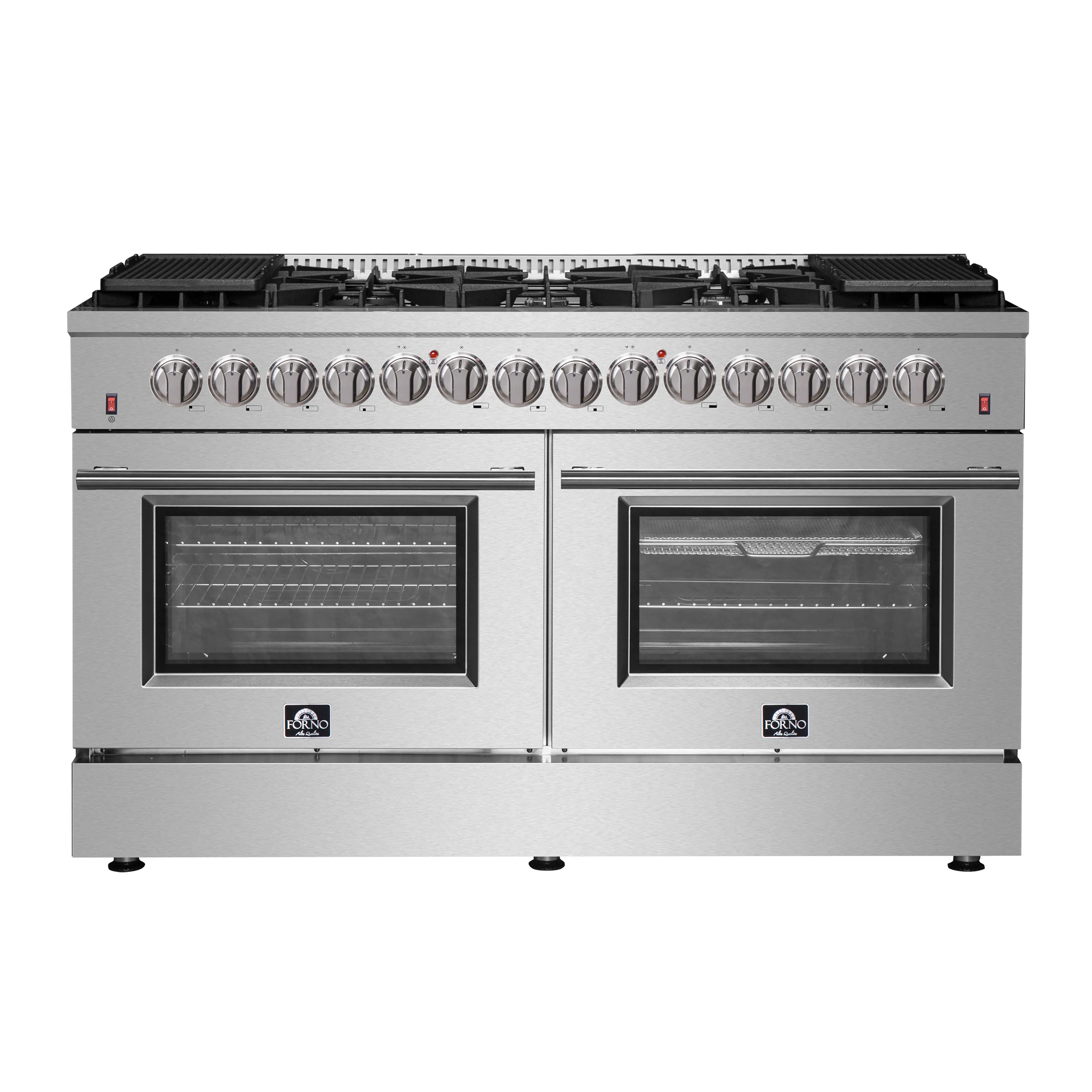Forno Galiano 60 In. 8.64 cu. ft. Professional Freestanding Dual Fuel Range in Stainless Steel, FFSGS6156-60 - Cheap Abt