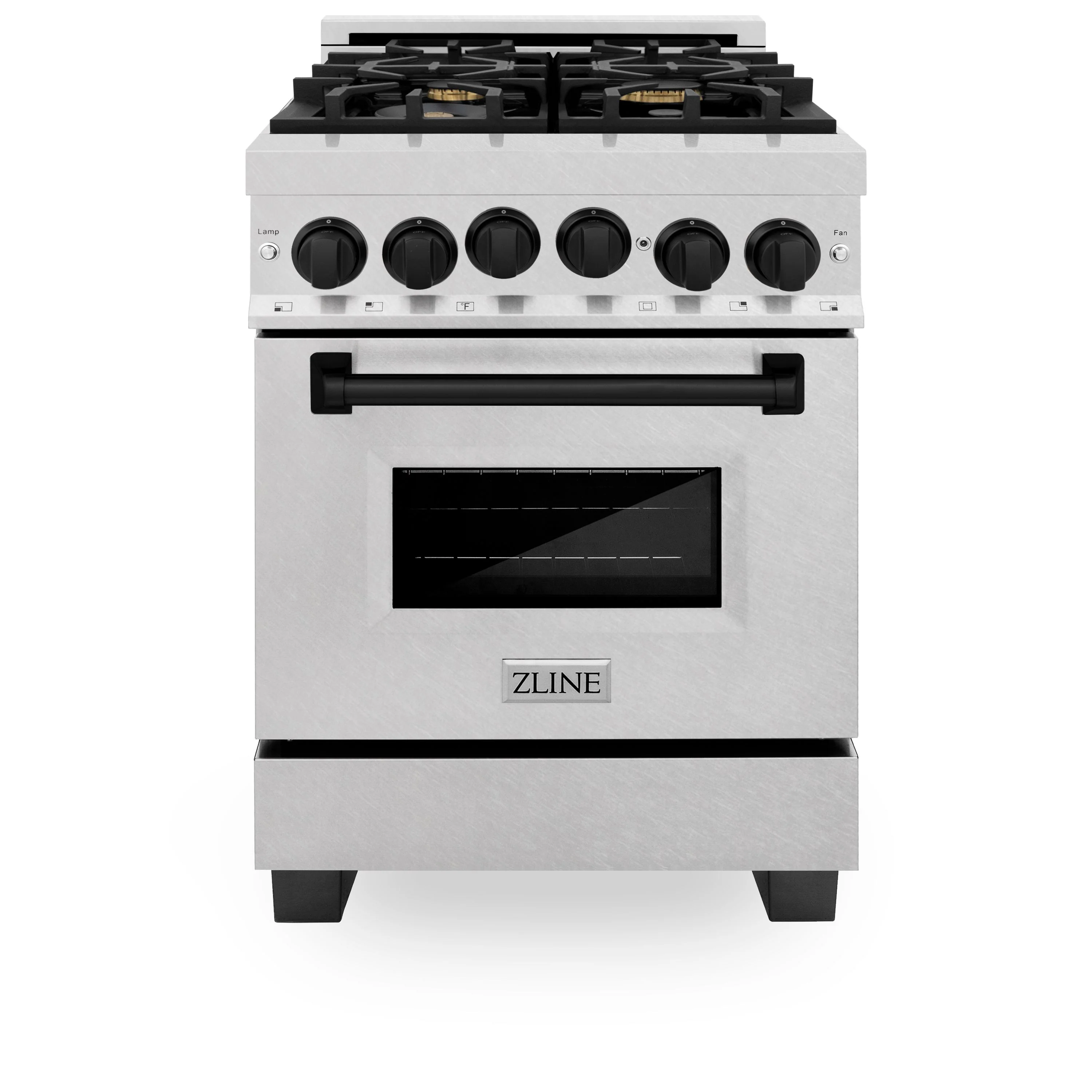 ZLINE Autograph Edition 24 in. Range with Gas Burner and Gas Oven in DuraSnow® Stainless Steel with Matte Black Accents, RGSZ-SN-24-MB - Cheap Abt