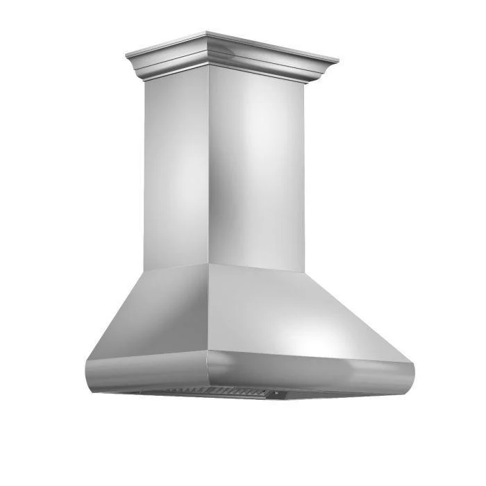 ZLINE 36 in. Professional Convertible Vent Wall Mount Range Hood in Stainless Steel with Crown Molding, 587CRN-36 - Cheap Abt