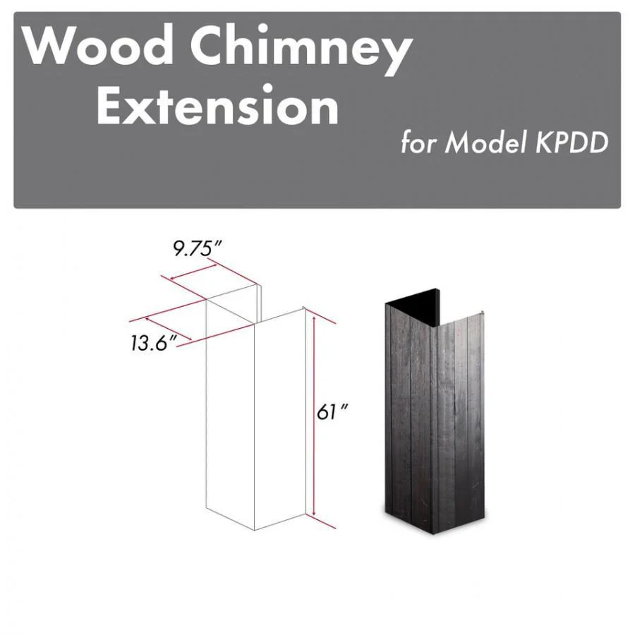 ZLINE 61 in. Wooden Chimney Extension for Ceilings up to 12.5 ft, KPDD-E - Cheap Abt