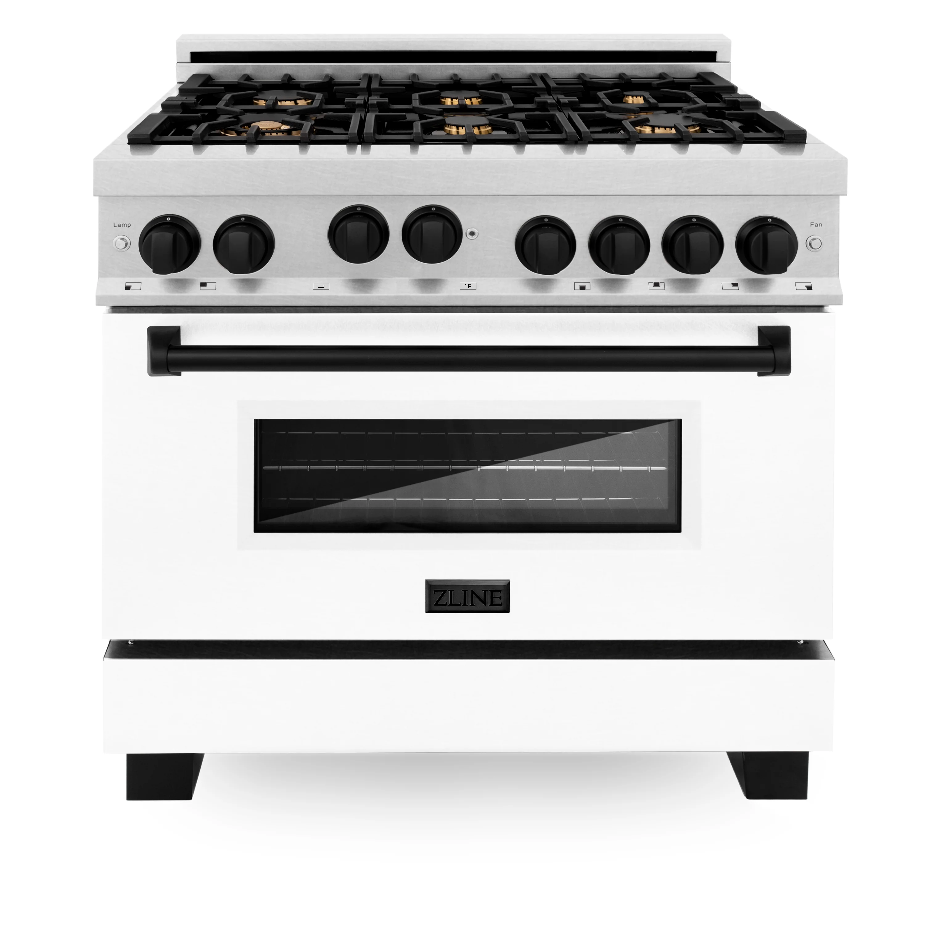 ZLINE Autograph Edition 36 in. Gas Range in DuraSnow® with White Matte Door and Matte Black Accents, RGSZ-WM-36-MB - Cheap Abt