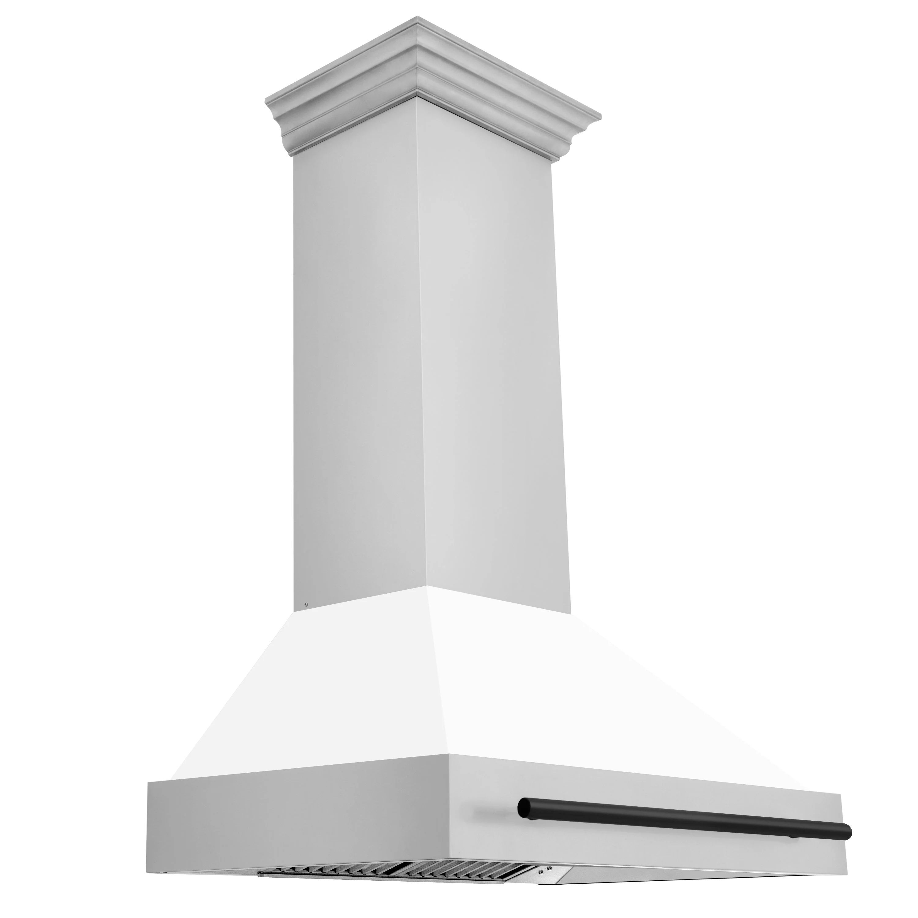 ZLINE 36 Inch Autograph Edition Range Hood with White Matte Shell and Matte Black Handle, 8654STZ-WM36-MB - Cheap Abt