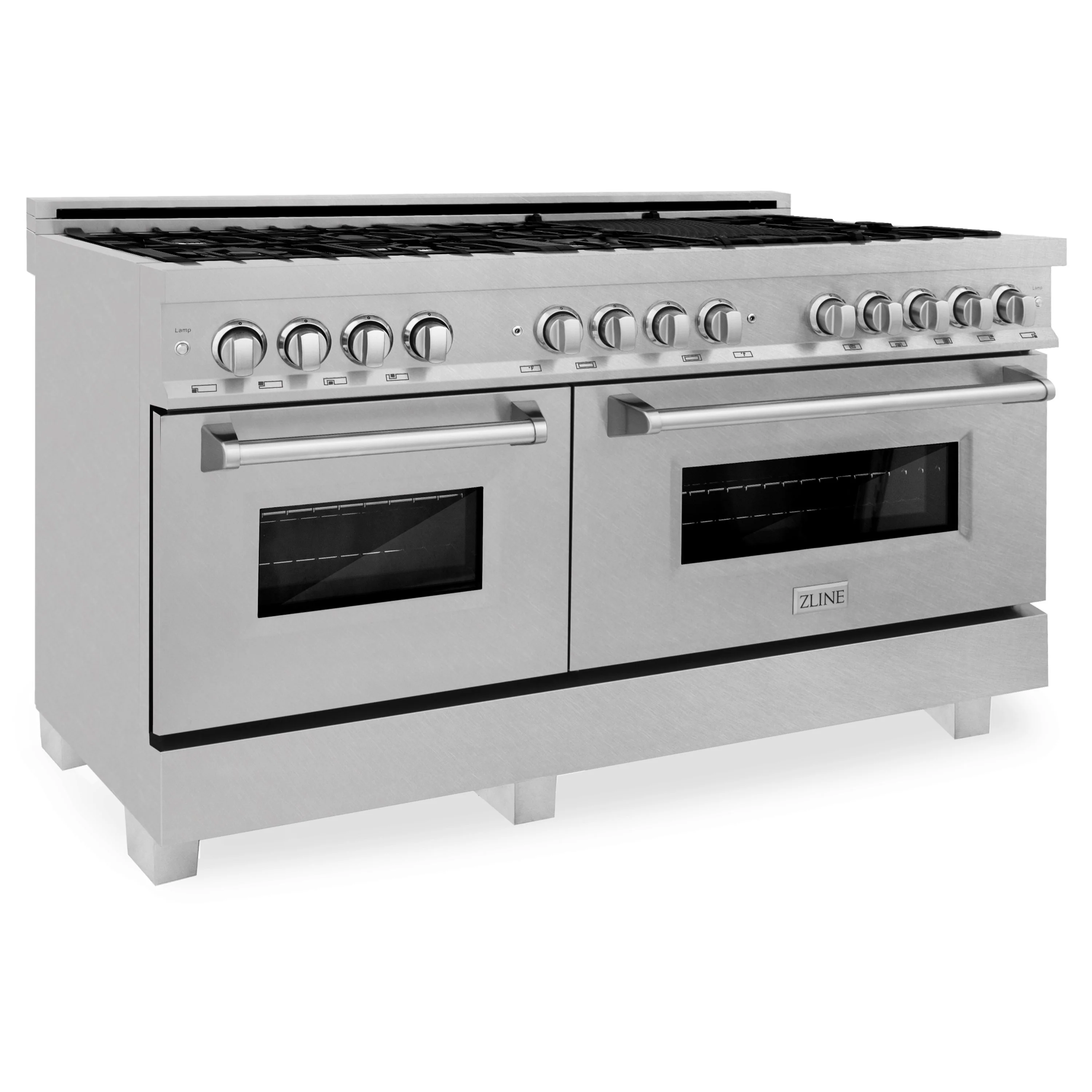 ZLINE 60 in. Professional Gas Burner and 7.6 cu. ft. Electric Oven in DuraSnow® Stainless, RAS-SN-60 - Cheap Abt