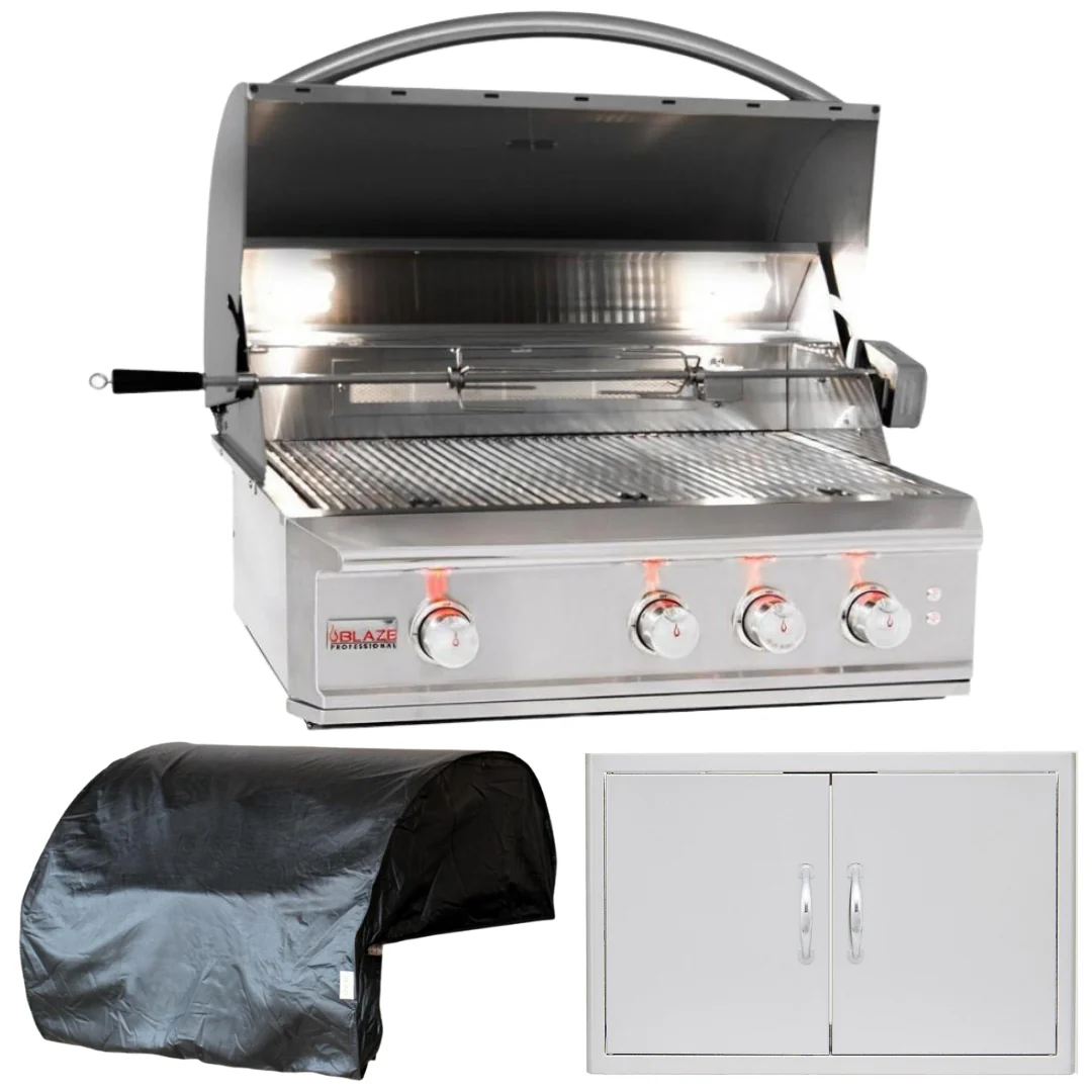 Blaze Professional 34 in. Propane Gas Grill 3 Piece Package, AP-BLZ-3PRO-LP-2 - Cheap Abt