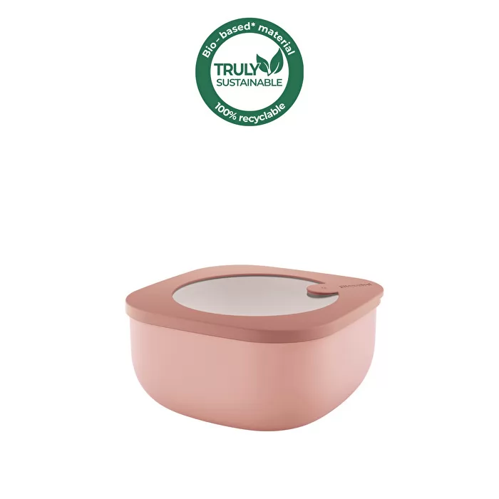 M STORE&MORE Shallow Leak-Proof fridge/Freezer/Microwave Containers 975cc Peach Blossom Pink - Cheap Abt