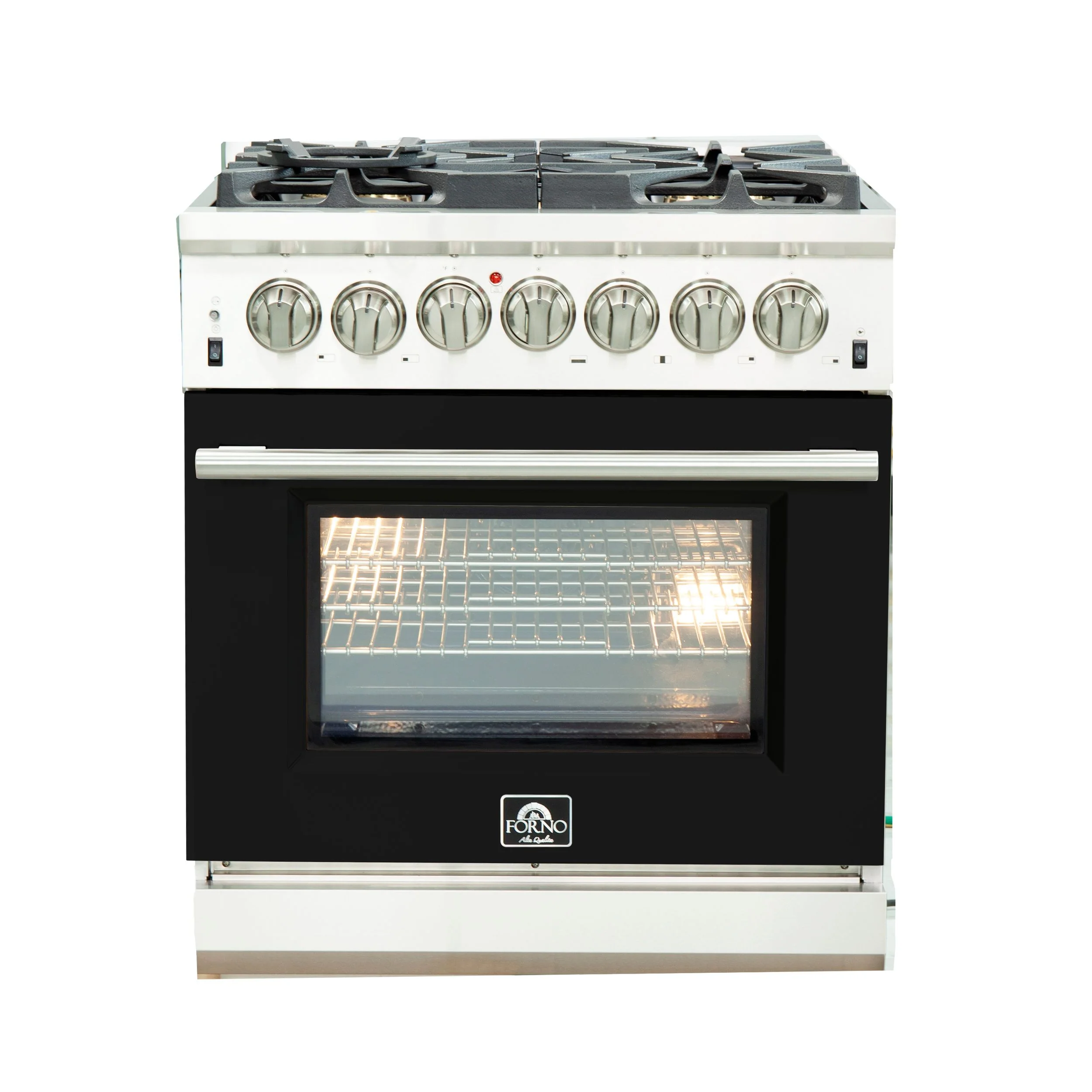 Forno 30 Inch Professional Freestanding Dual Fuel Range in Black, FFSGS6187-30BLK - Cheap Abt