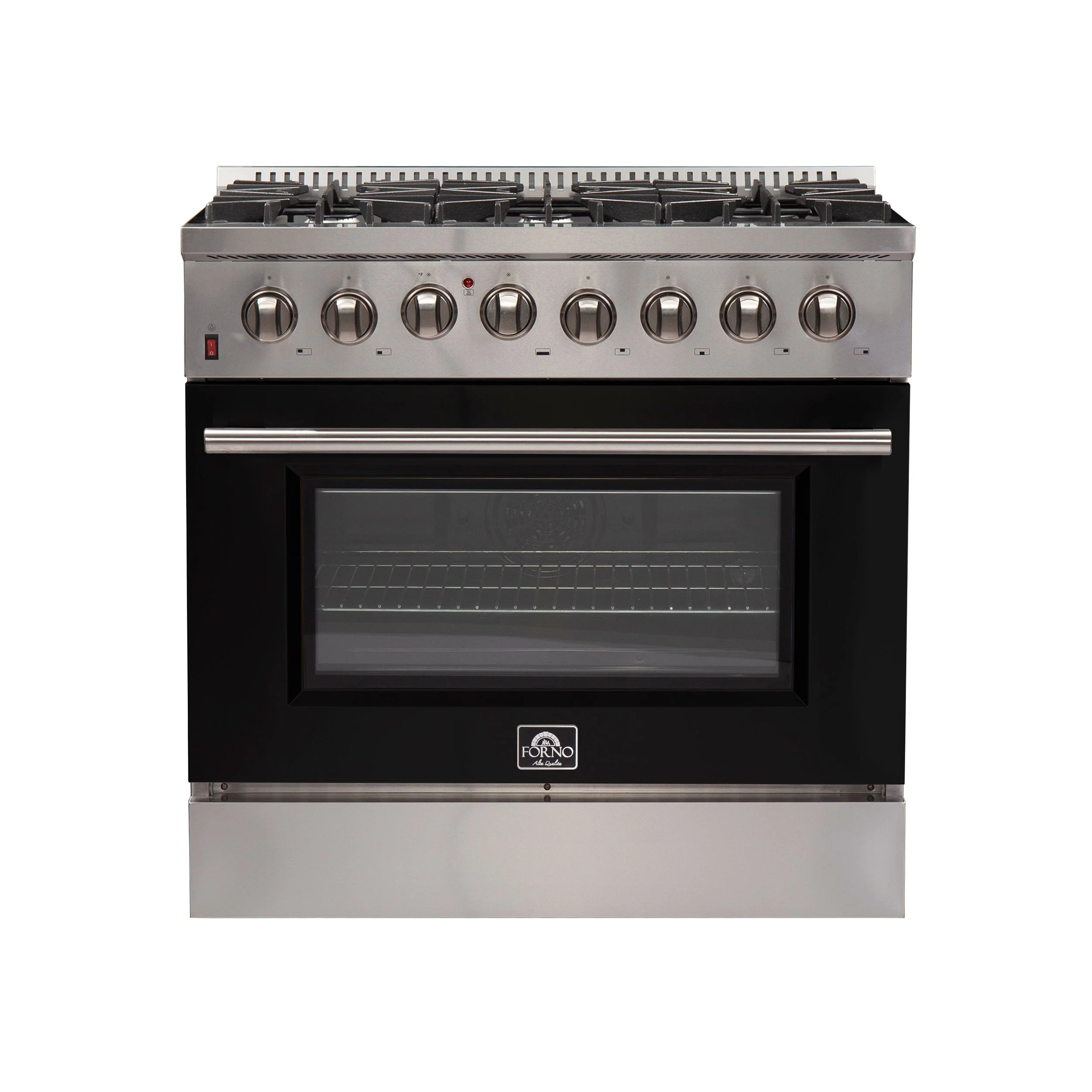 Forno 36 Inch Professional Freestanding Dual Fuel Range in Black, FFSGS6156-36BLK - Cheap Abt