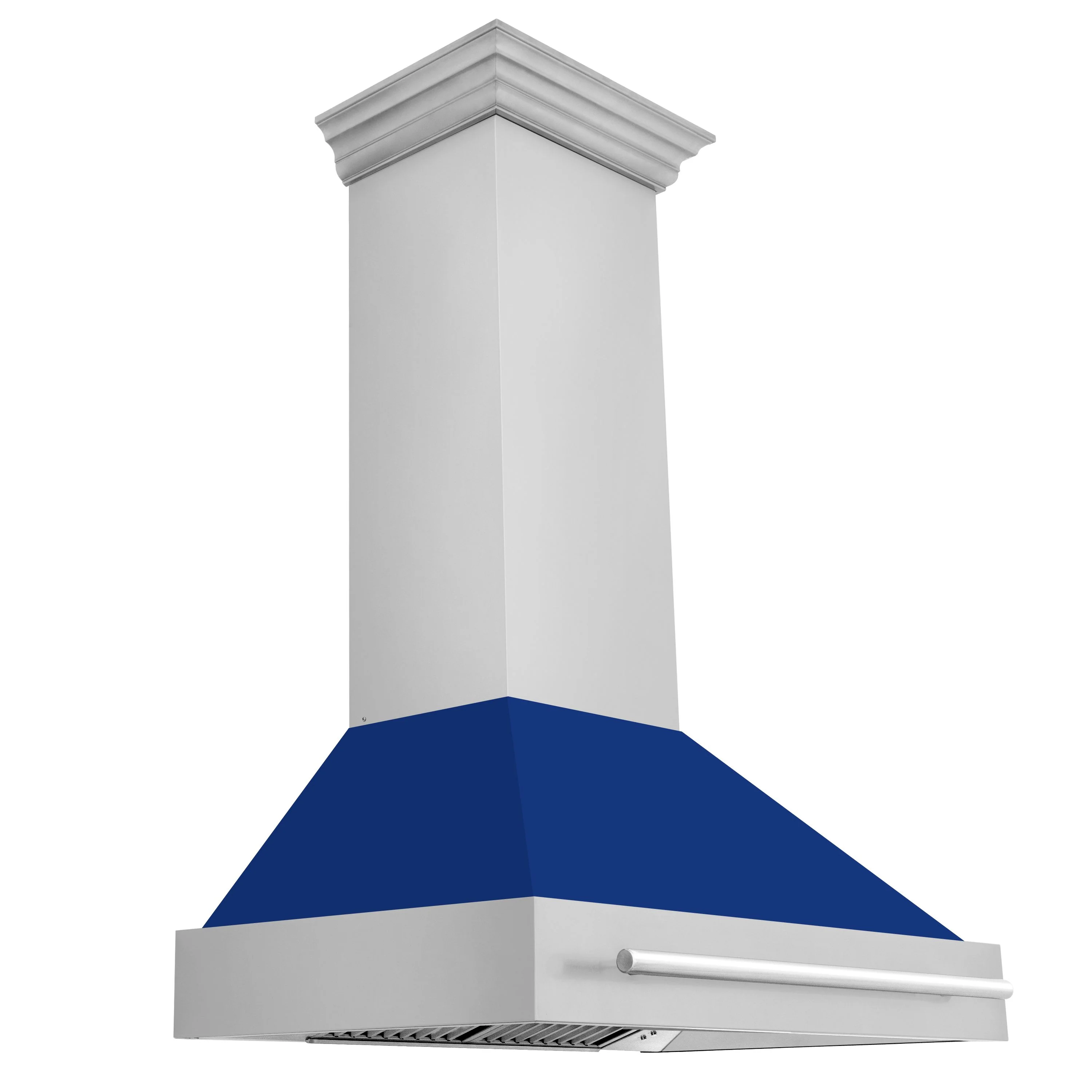 ZLINE 36 In. Stainless Steel Range Hood with Blue Gloss Shell, 8654STX-BG36 - Cheap Abt