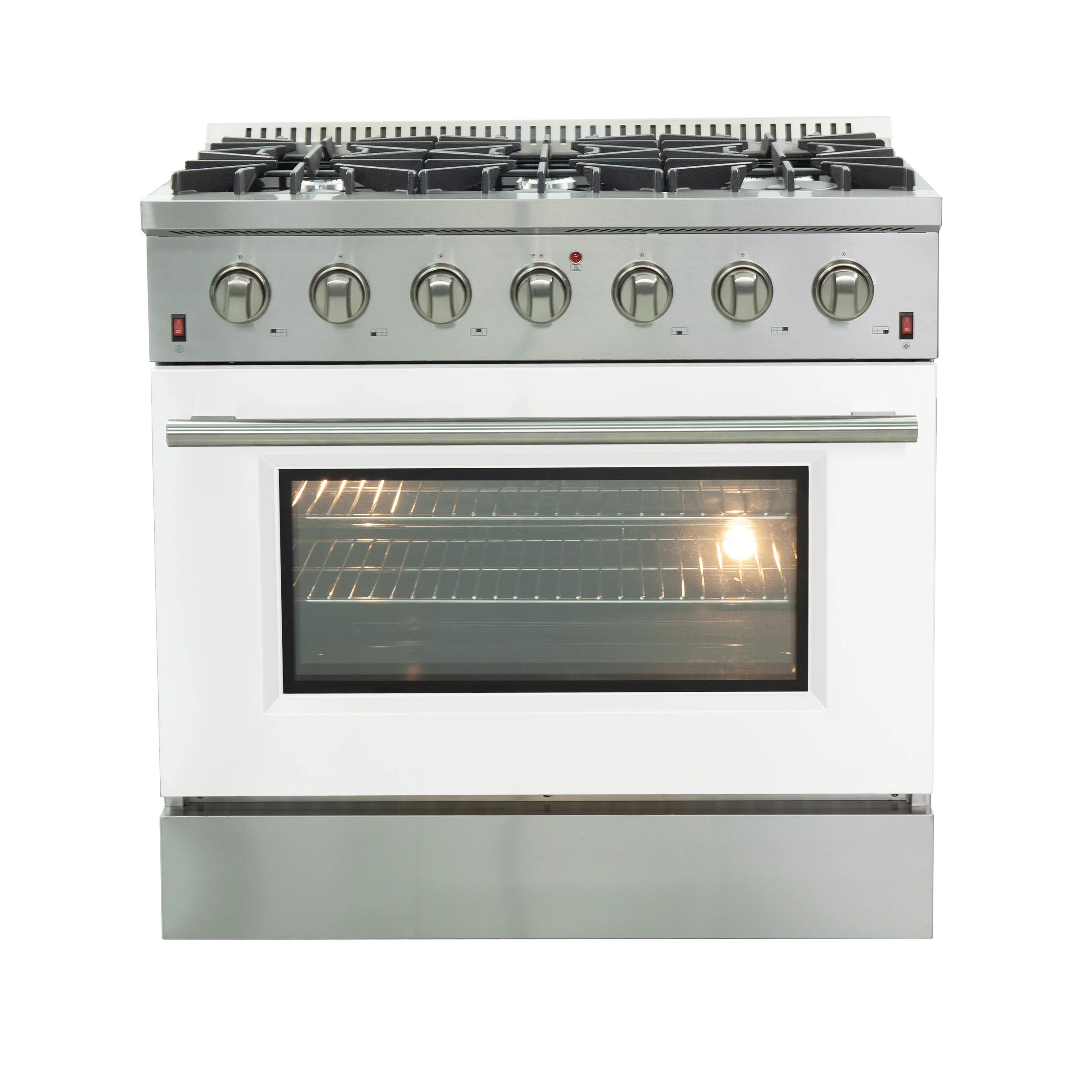 Forno 36 Inch Galiano Professional Freestanding Gas Range in White, FFSGS6244-36WHT - Cheap Abt