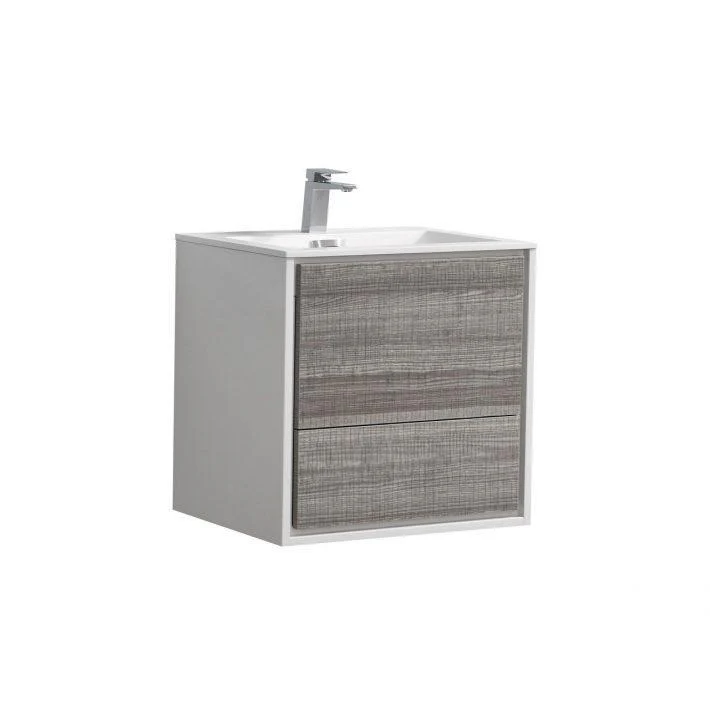 KubeBath De Lusso 24 in. Wall Mount Modern Bathroom Vanity - Ash Gray, DL24-HGASH - Cheap Abt