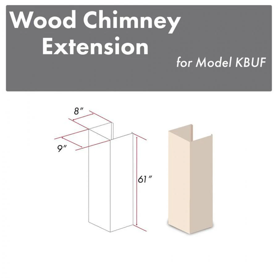 ZLINE 61 in. Wooden Chimney Extension for Ceilings up to 12.5 ft, KBUF-E - Cheap Abt