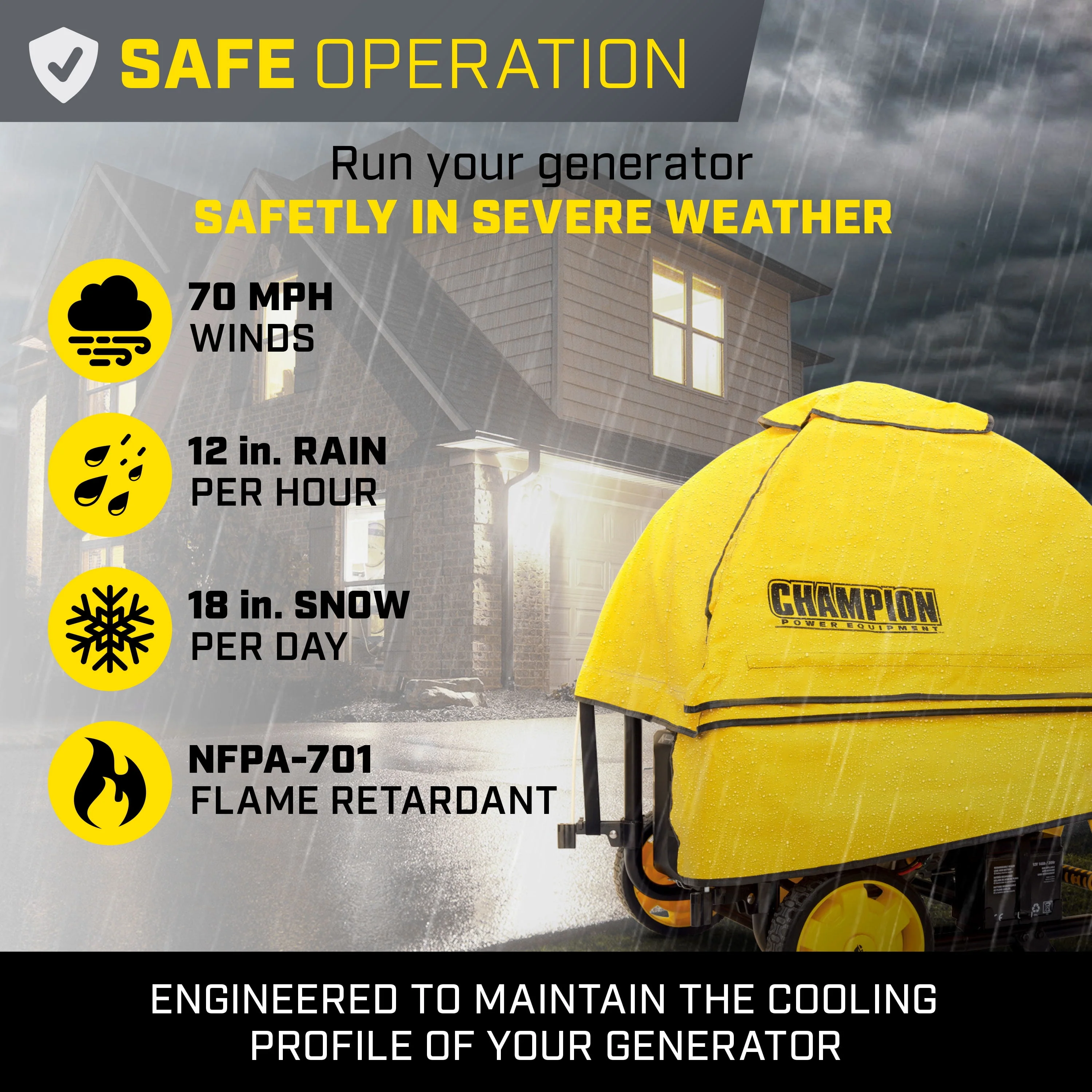 Champion Power Equipment Storm Shield Severe Weather Generator Cover by Gentent for 4000 to 12,500 Starting Watt Generators - Cheap Abt