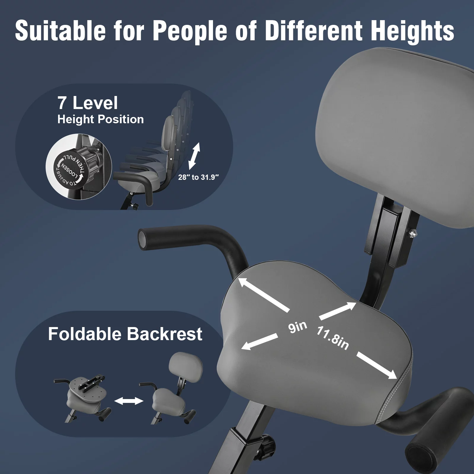 Wonder Maxi Exercise Bike Magnetic Fitness Cycle Folding Stationary Bike Indoor Home Use(White) - Cheap Abt