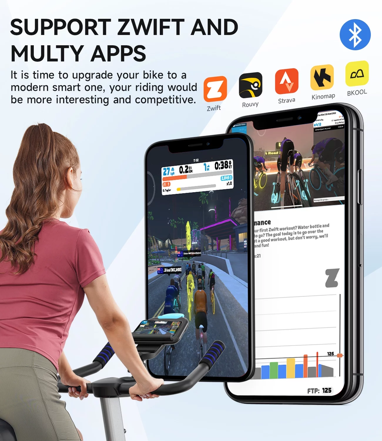 Pooboo Bluetooth Magnetic Exercise Bike Indoor Cycling Bike Stationary with Heavy-duty Flywheel for Home Cardio Workout 350Lbs - Cheap Abt