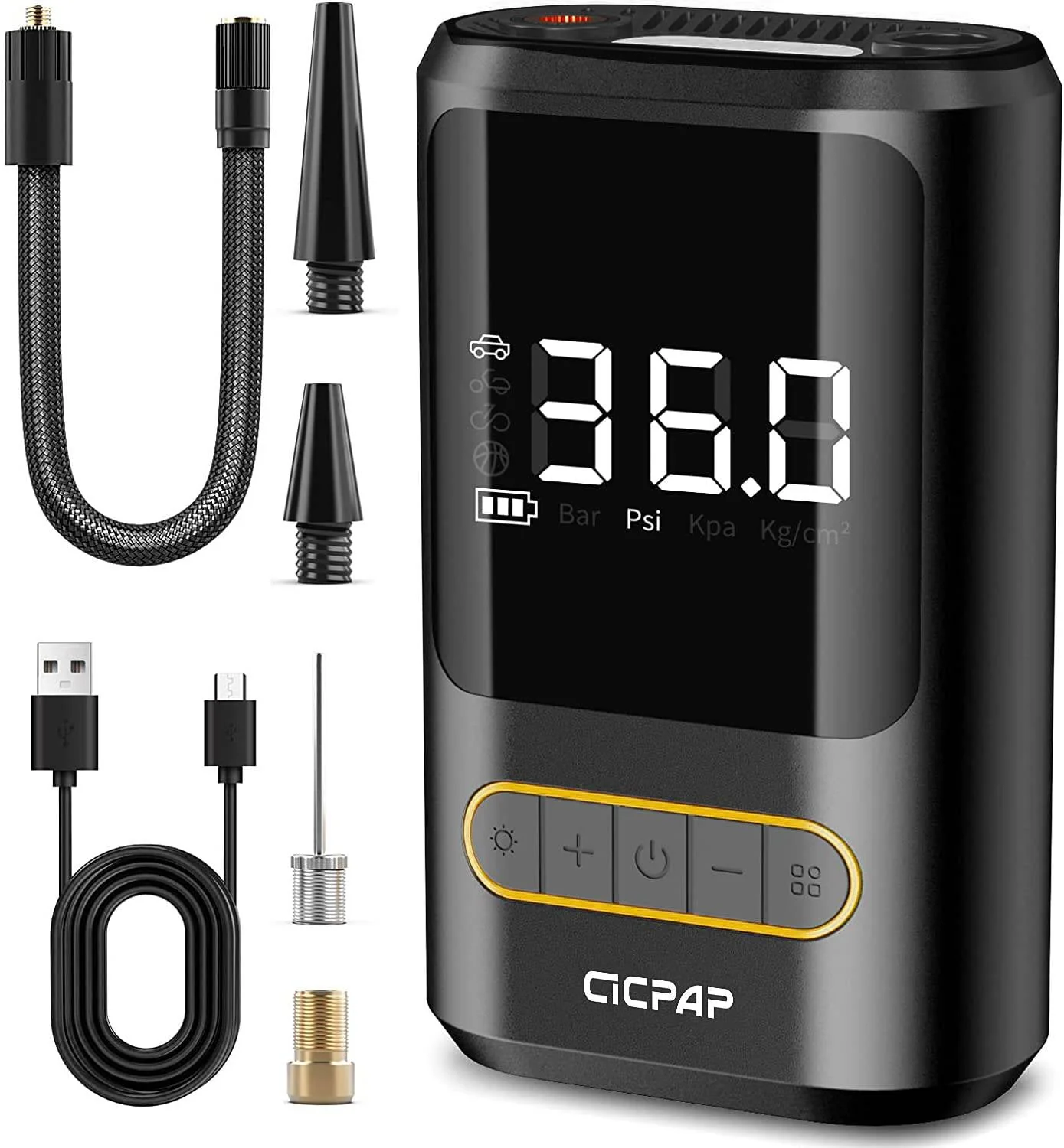 Tire Inflator Portable Air Compressor, CICPAP 150PSI Cordless Air Pump for Car Tires, Balls, Inflatables - Multipurpose Car Accessory, Auto Tire Pump with Digital Pressure Gauge - Cheap Abt